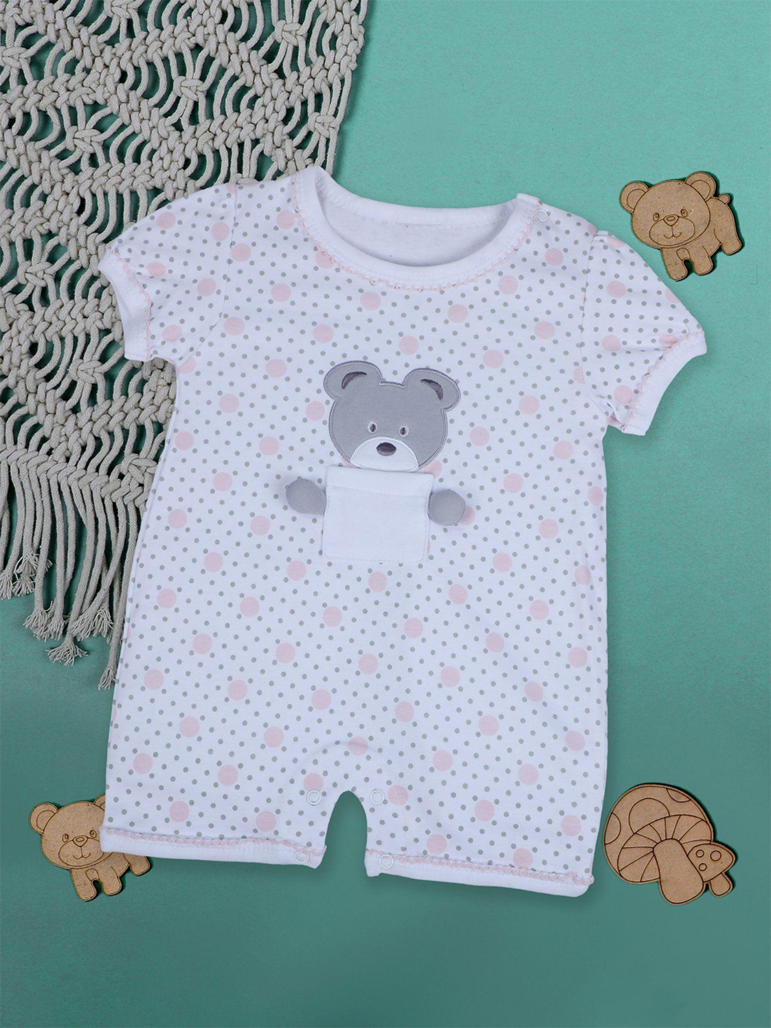 happy-teddy-embroidered-soft-cotton-short-romper-white