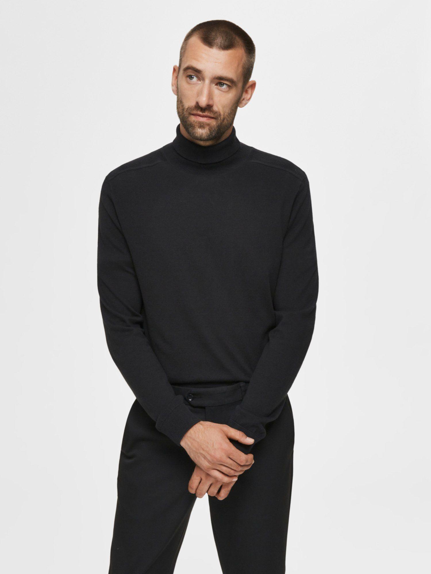 men-solid-casual-black-sweater