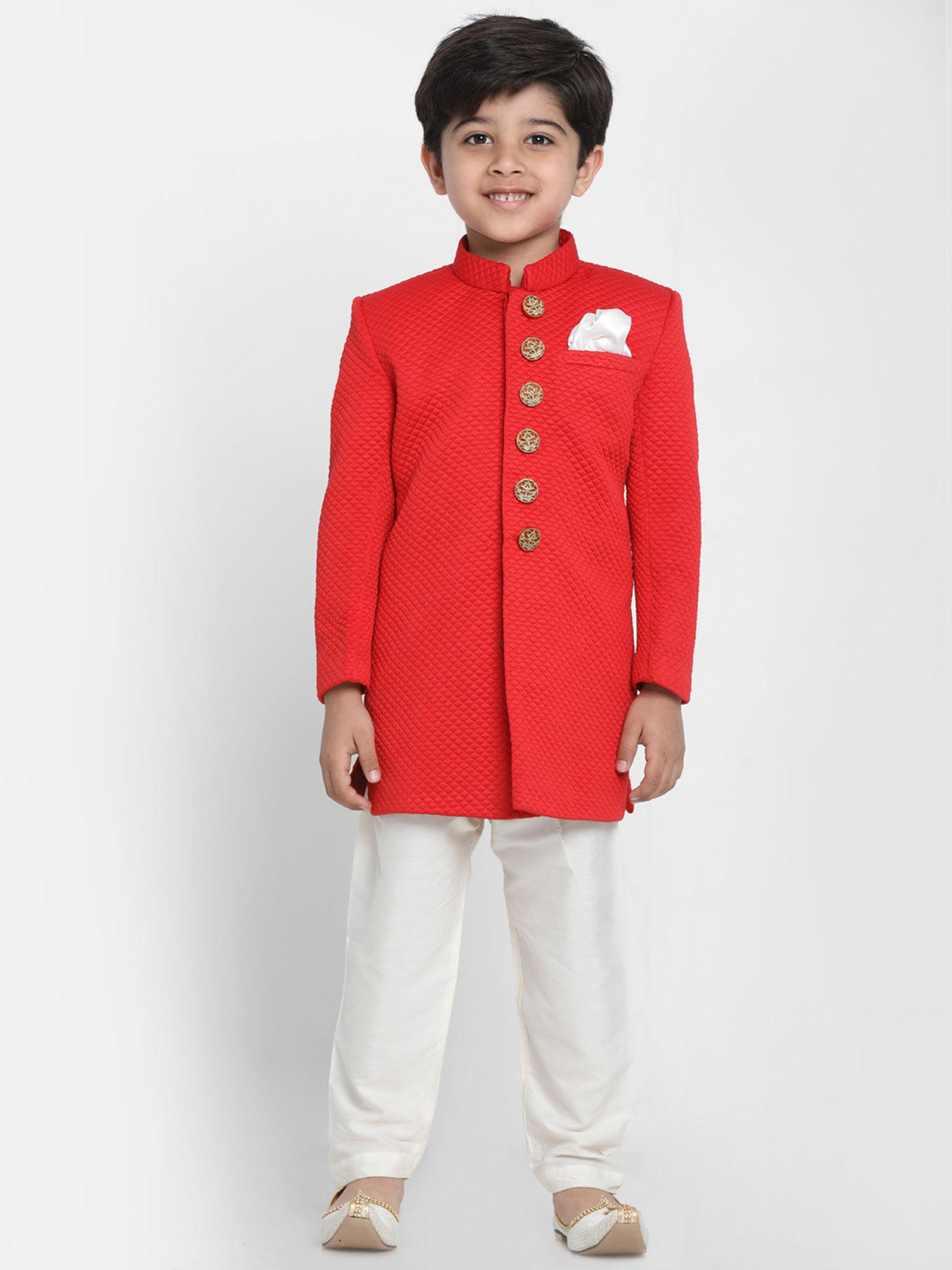 boys-red-cotton-blend-indowestern-sherwani-and-churidar-(set-of-2)