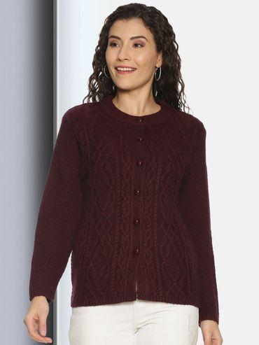 womens-wool-blend-maroon-full-sleeve-solid-self-design-round-neck-cardigan