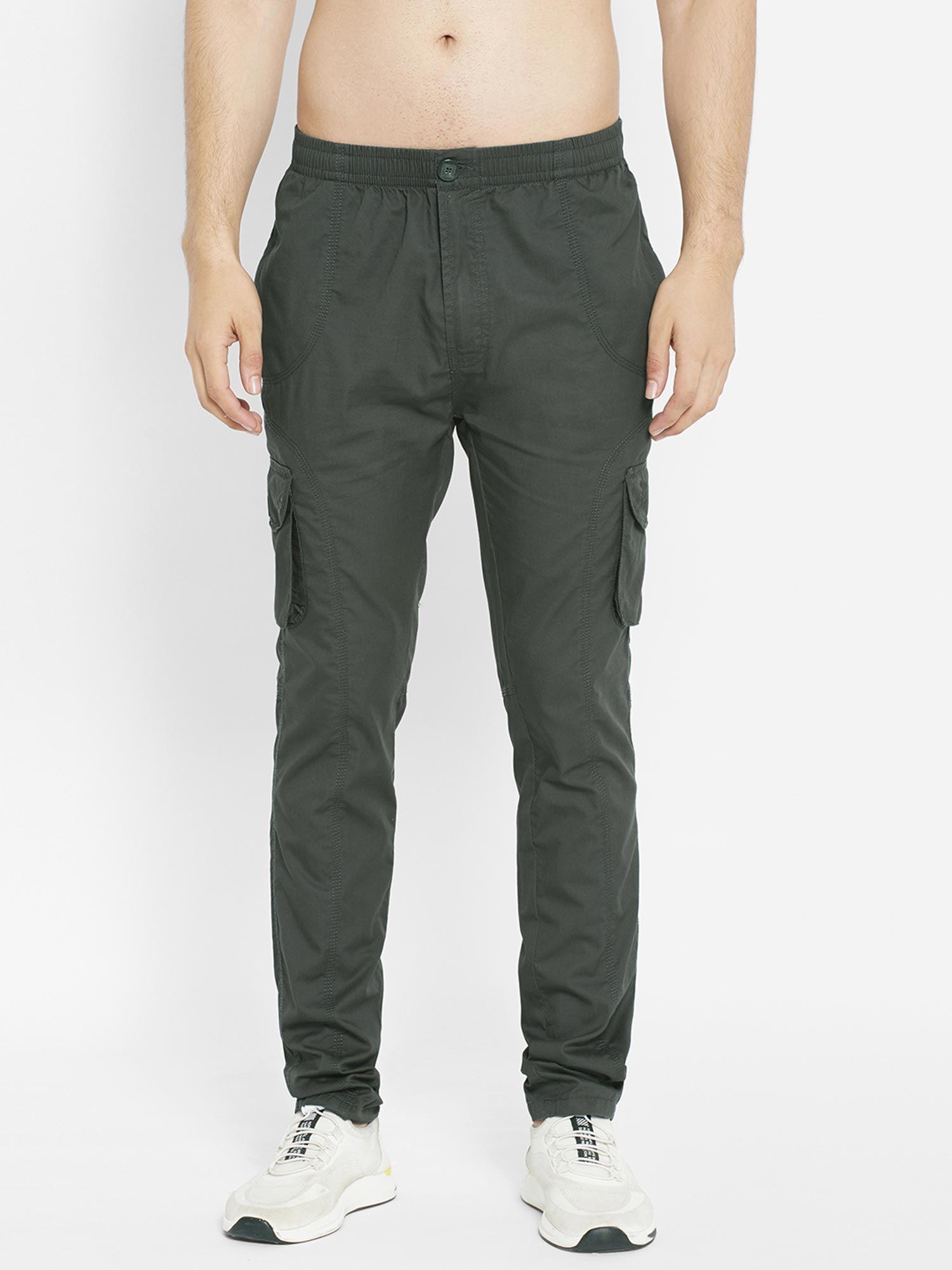 mens-olive-pure-cotton-solid-cargo