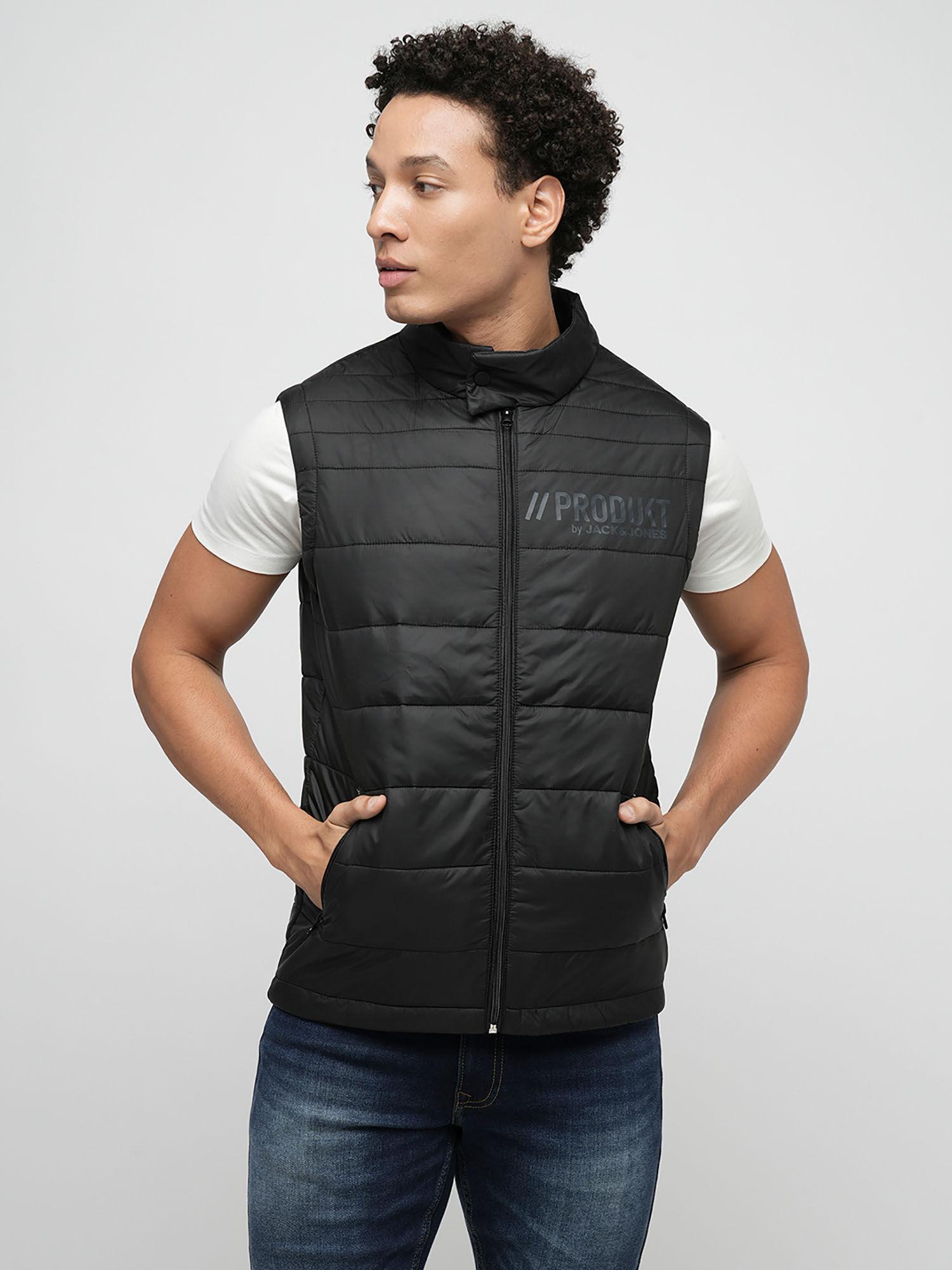 solid-black-regular-fit-puffer-jacket