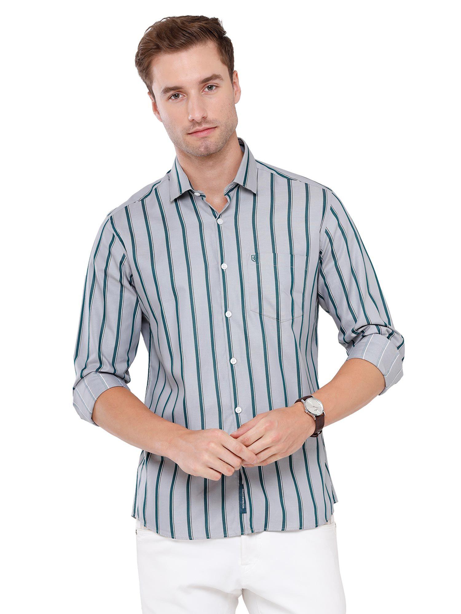 men's-pure-linen-green-striped-regular-fit-full-sleeve-casual-shirt