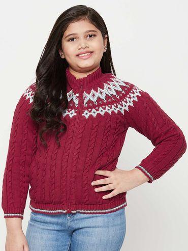 girls-winter-sweater--maroon