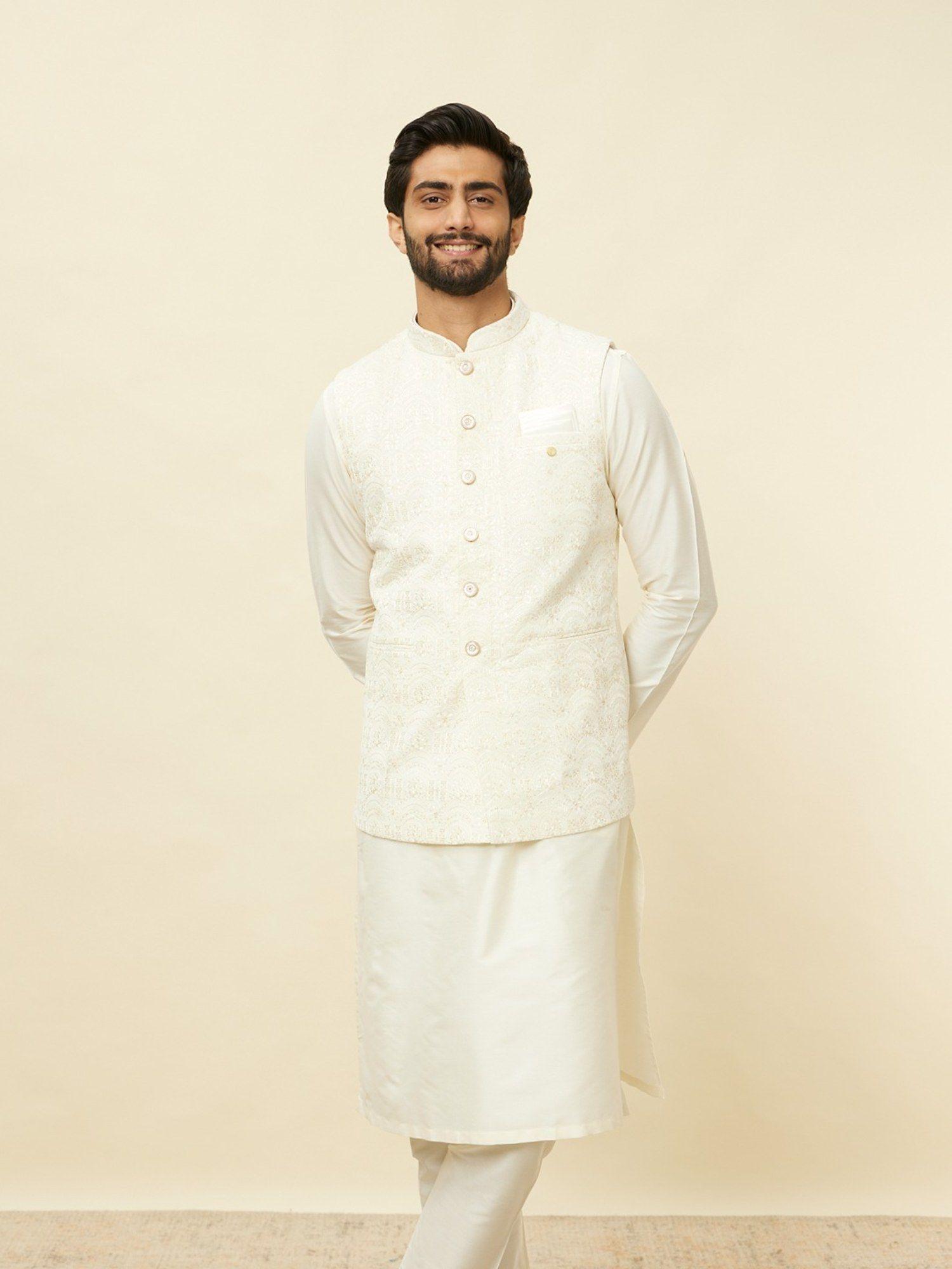 men-cream-velvet-embroidered-nehru-jacket