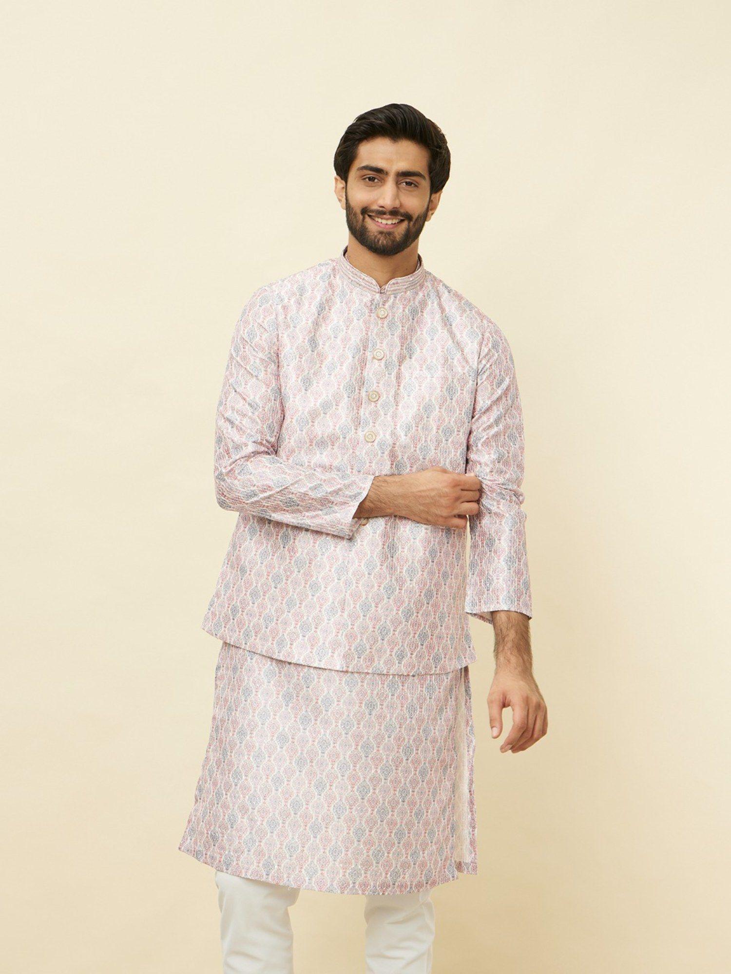 men-pink-art-silk-printed-nehru-jacket