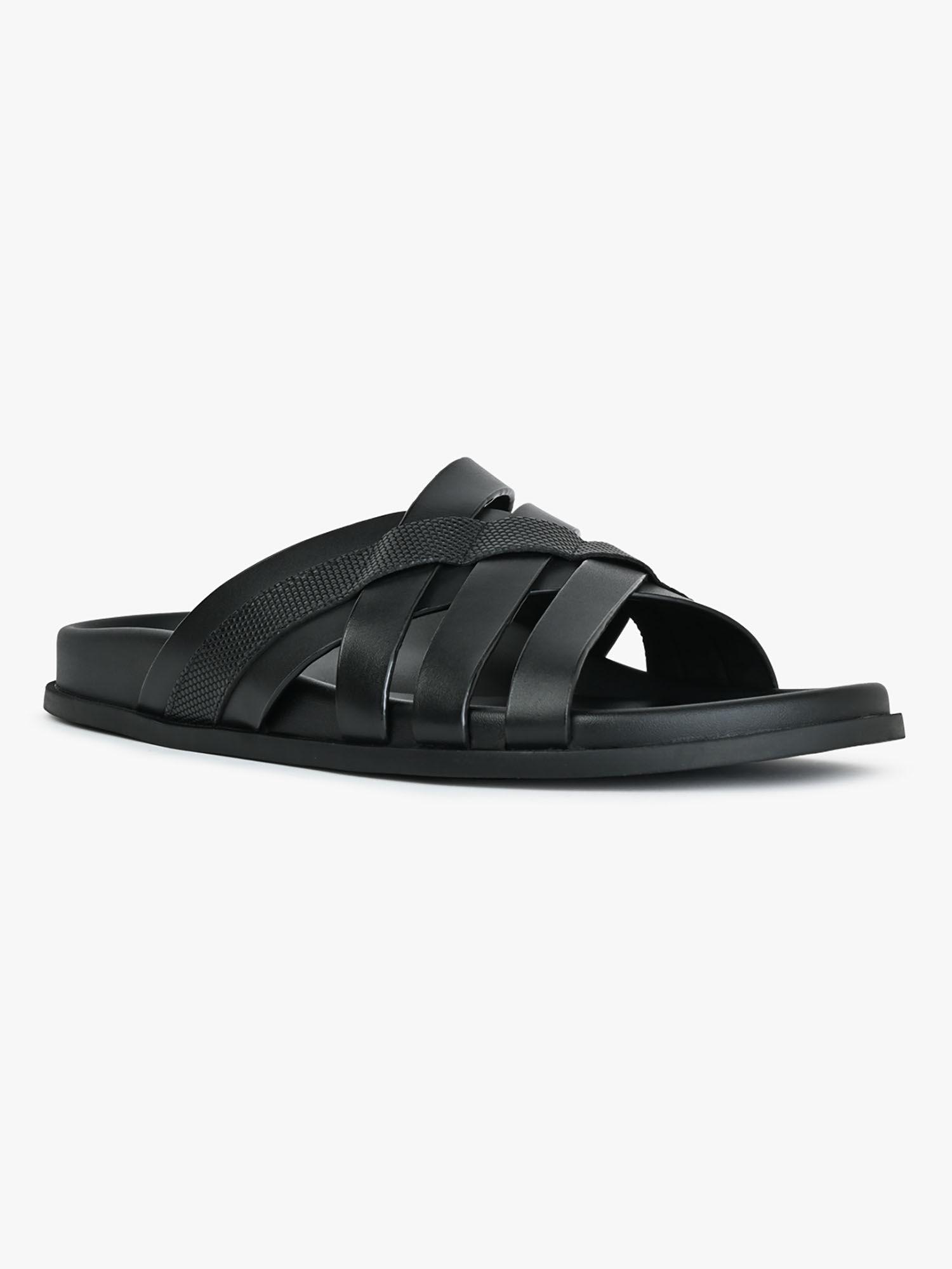 black-leather-sandals