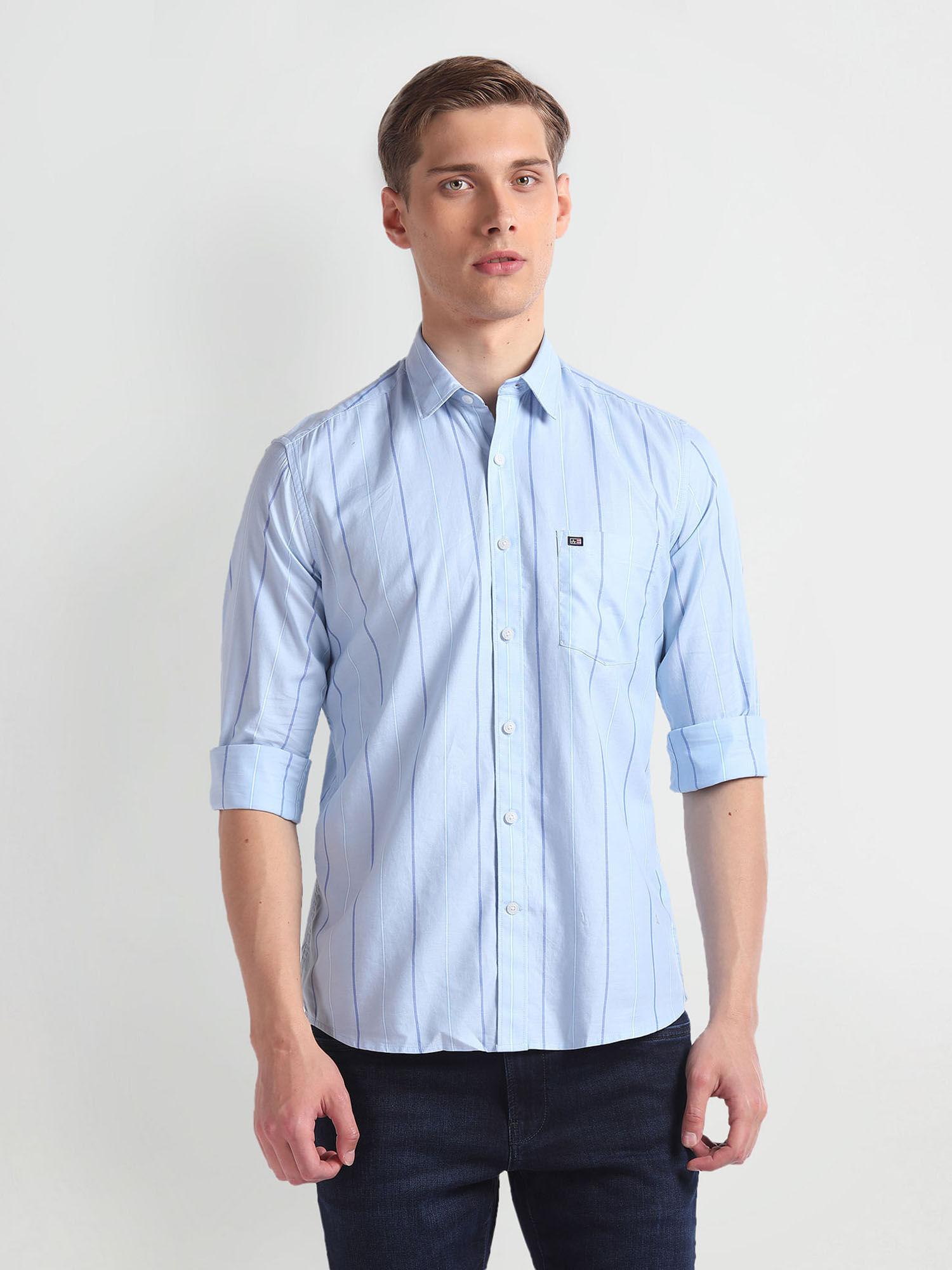 blue-vertical-stripe-cotton-casual-shirt