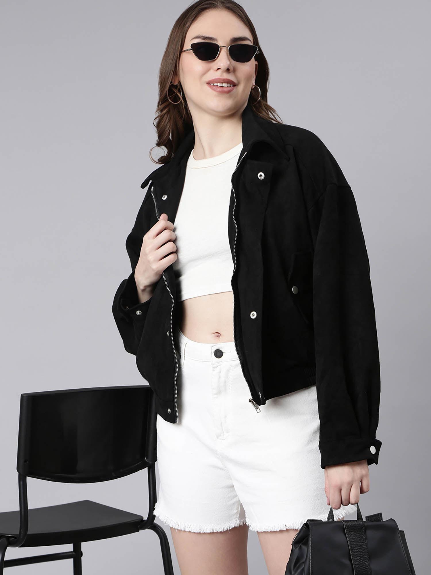 womens-spread-collar-solid-black-oversized-drop-shoulder-tailored-jacket