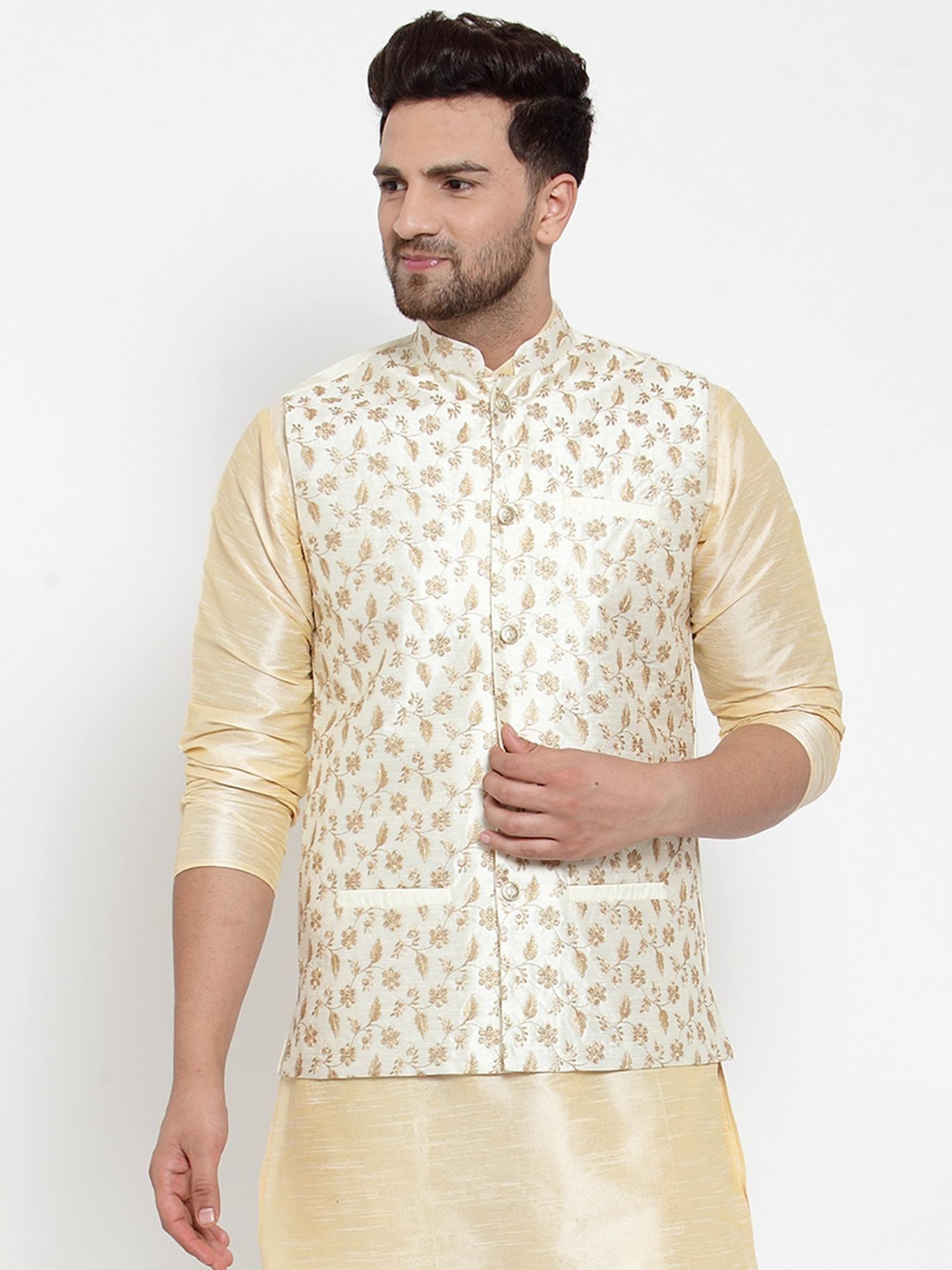 mens-cream-art-silk-embroidered-nehru-jacket