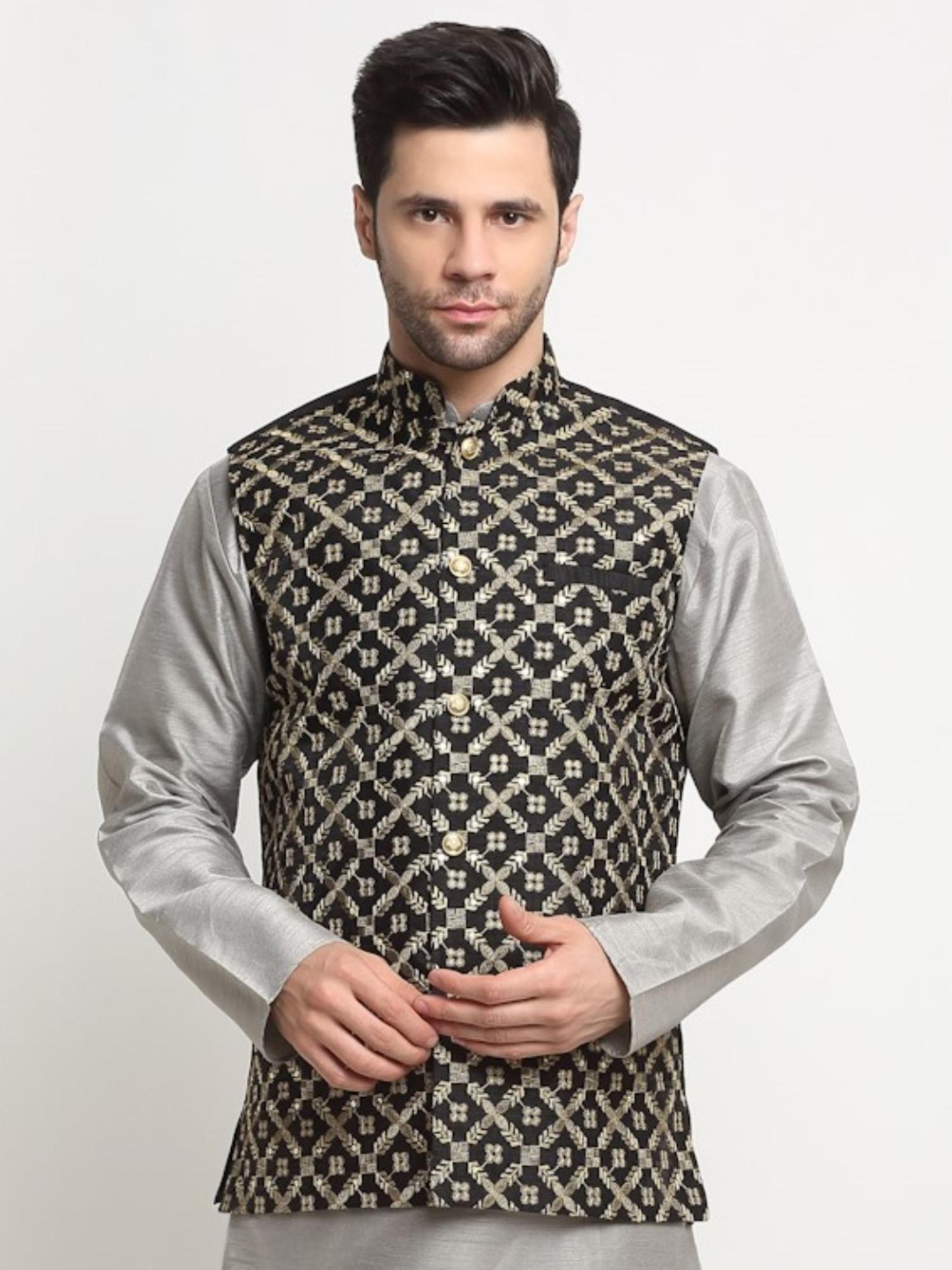 mens-embroidered-zari-black-nehru-jacket