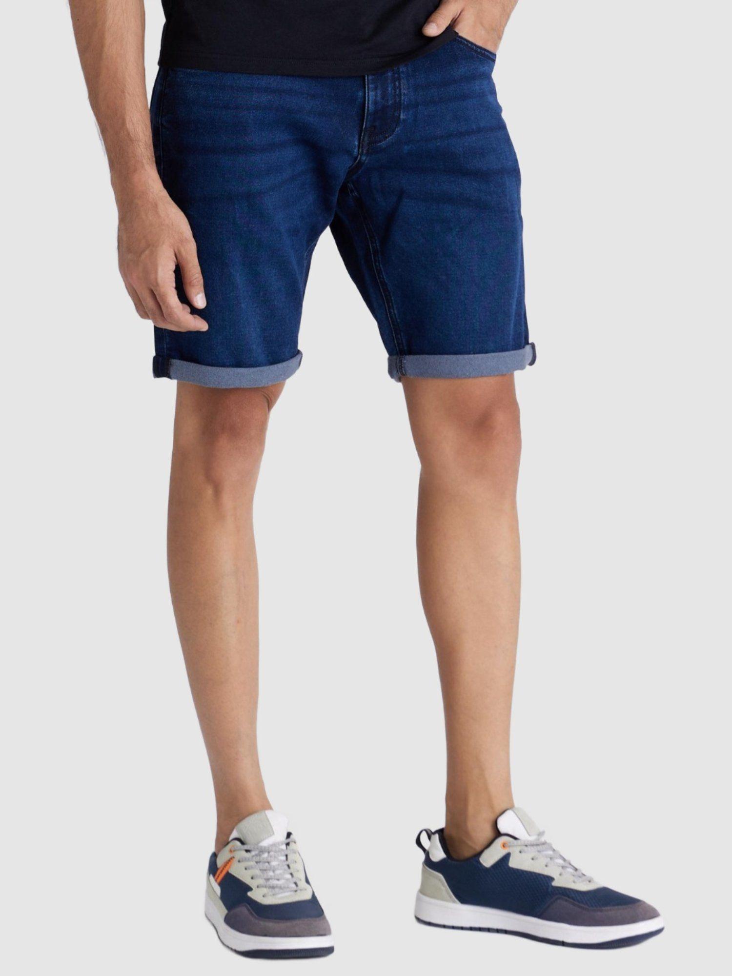 men-solid-blue-shorts