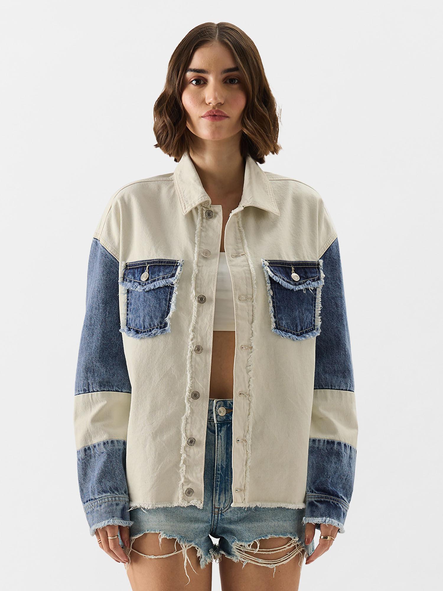 original-solids:-white,-blue-colourblock-women-denim-jacket