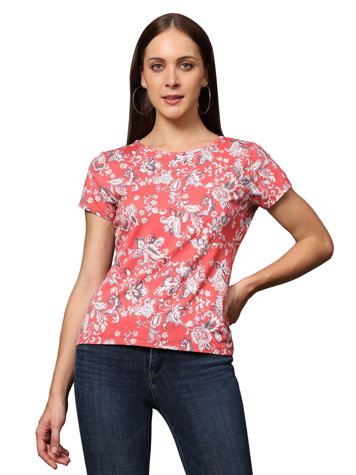 t-shirt-for-women-peach-floral