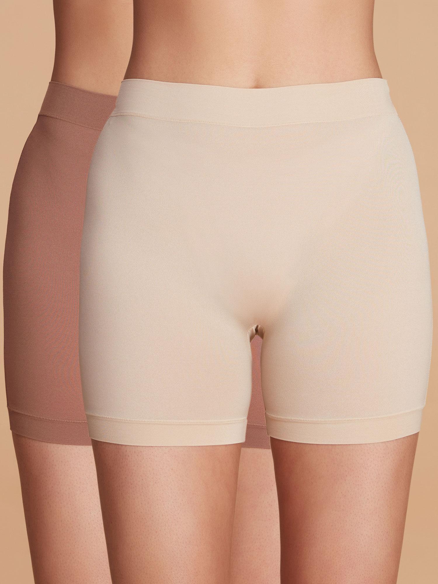 anti-chafe-shorts-nyp357---brown-and-cream-(set-of-2)