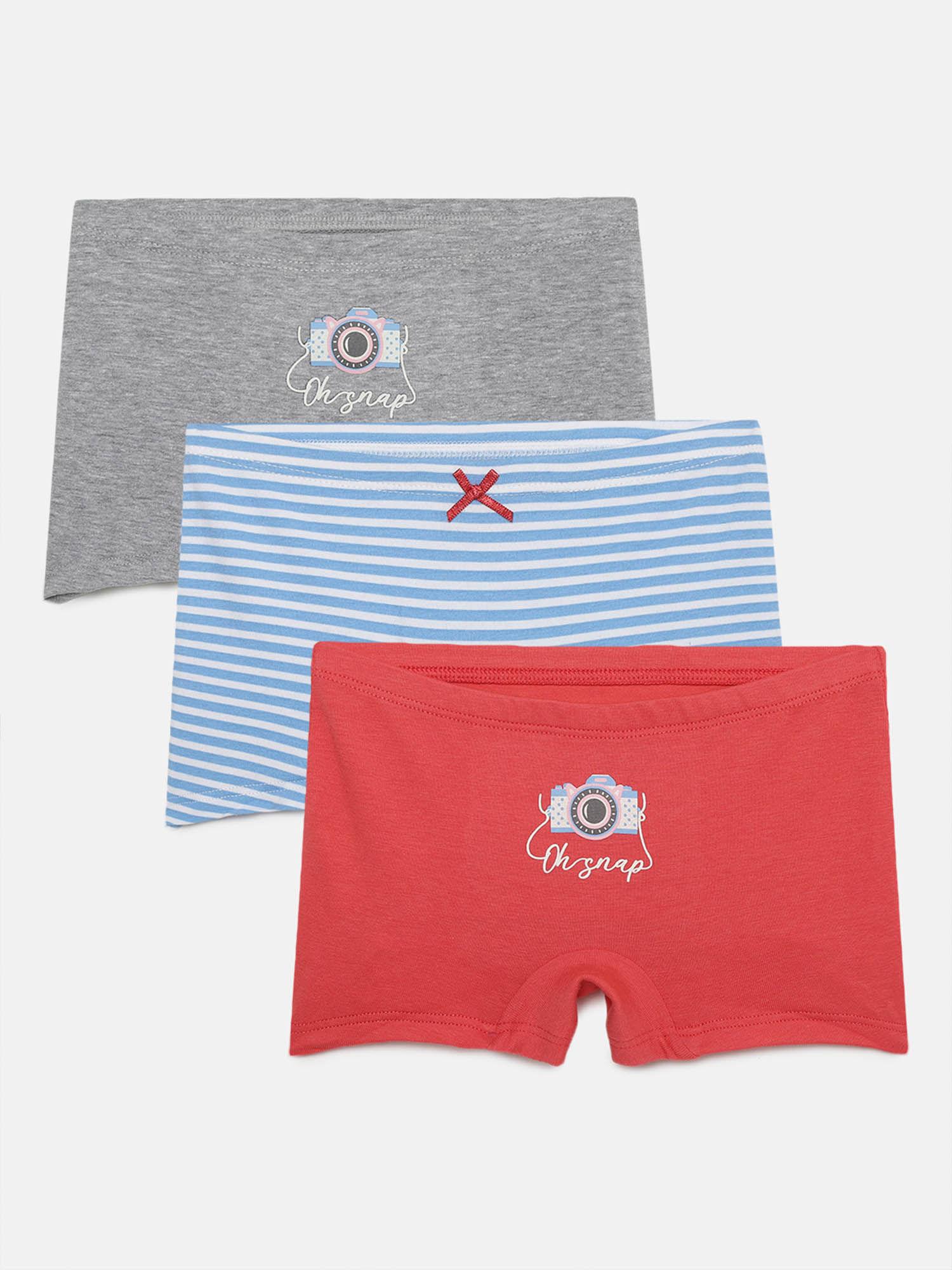 girls-printed-cotton-boxer-grey-melange,-grey-and-red-(pack-of-3)