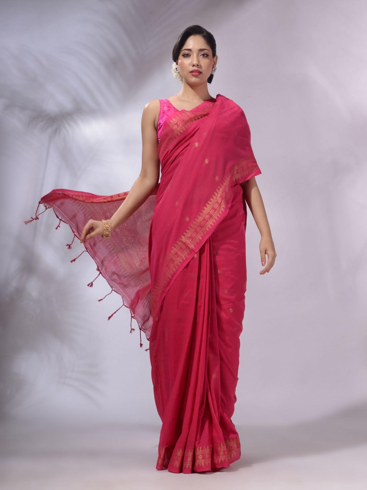 pink-cotton-handwoven-saree-with-unstitched-blouse-and-zari-woven