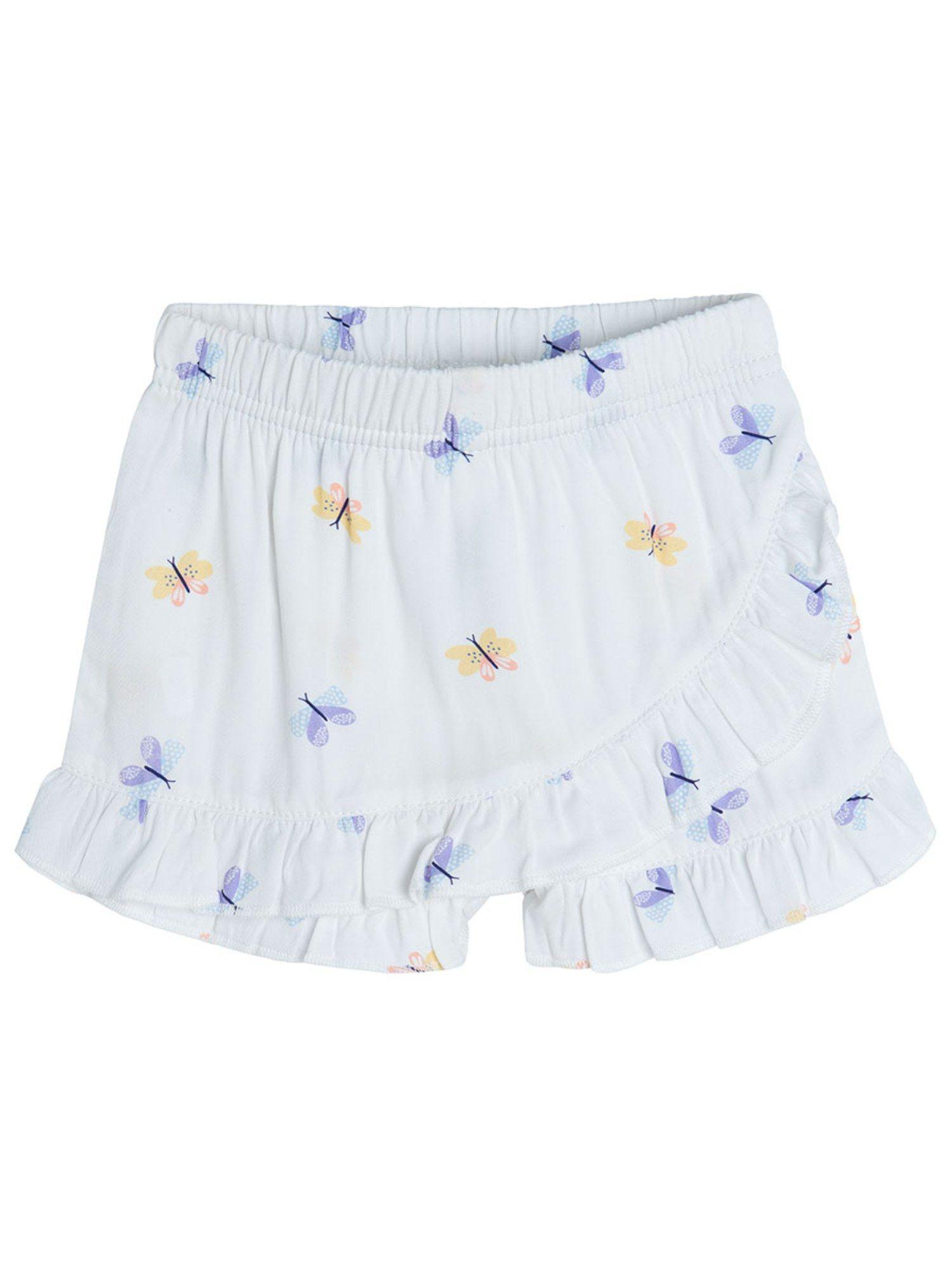 smyk-girls-white-printed-shorts