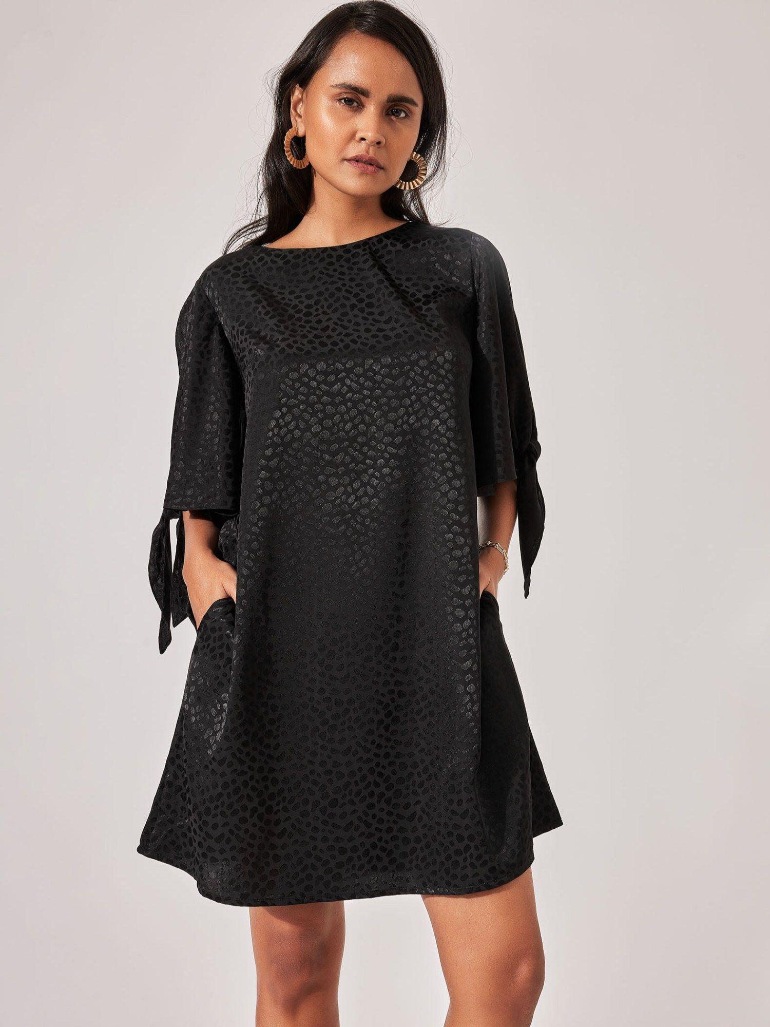 black-satin-textured-dress