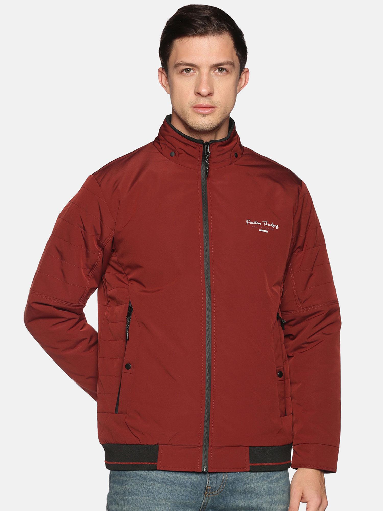 men's-casual-maroon-solid-jacket