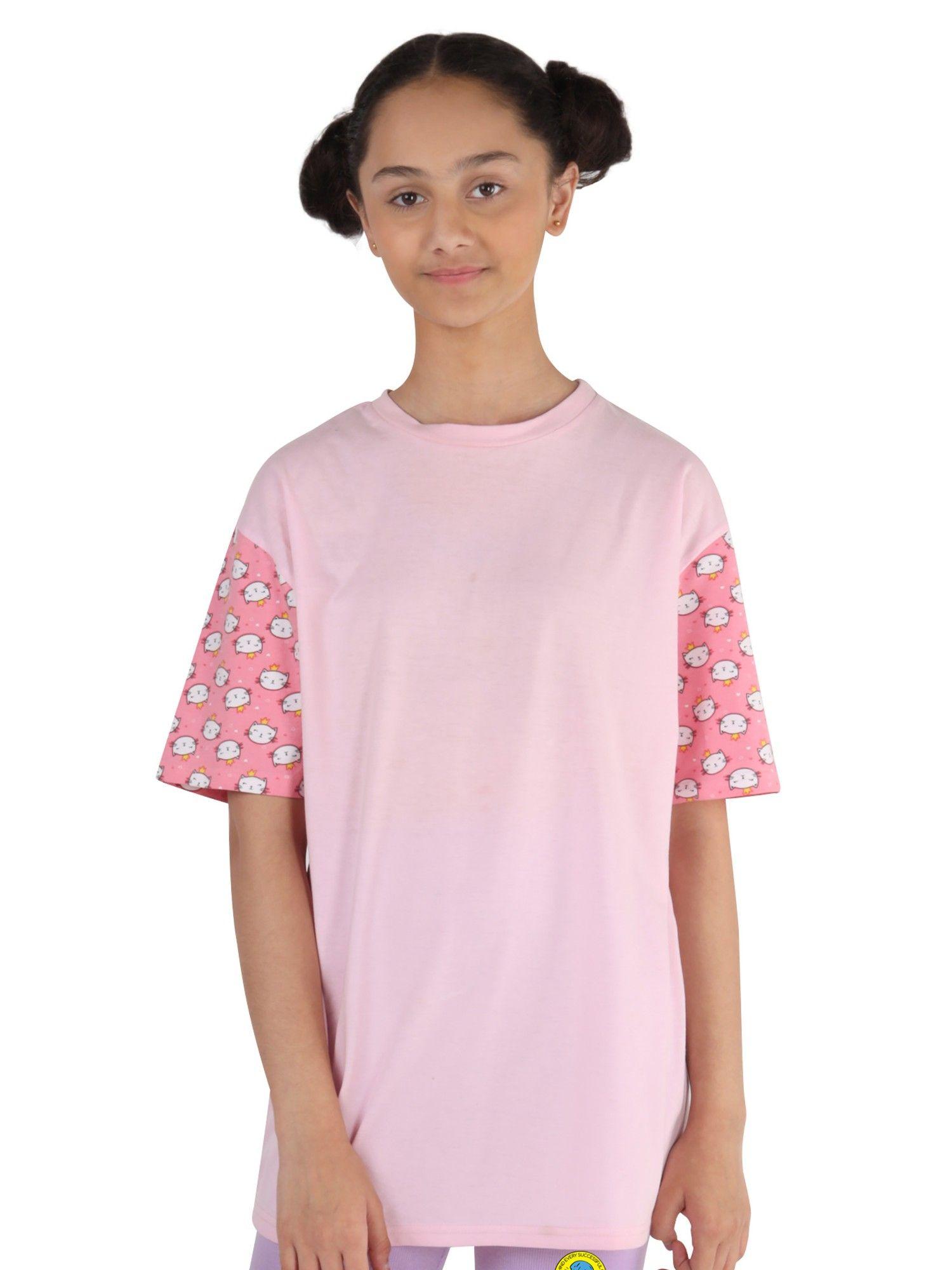girls-pink-t-shirt-printed