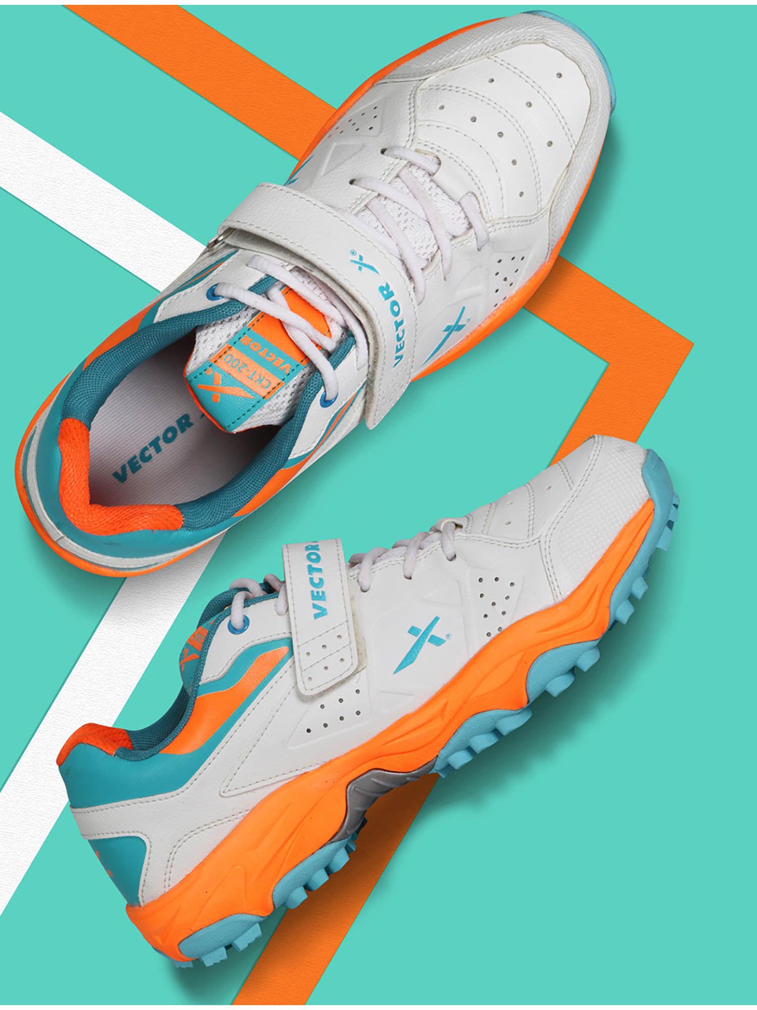 ckt-200-without-spikes-cricket-shoes-white,-blue-&-orange