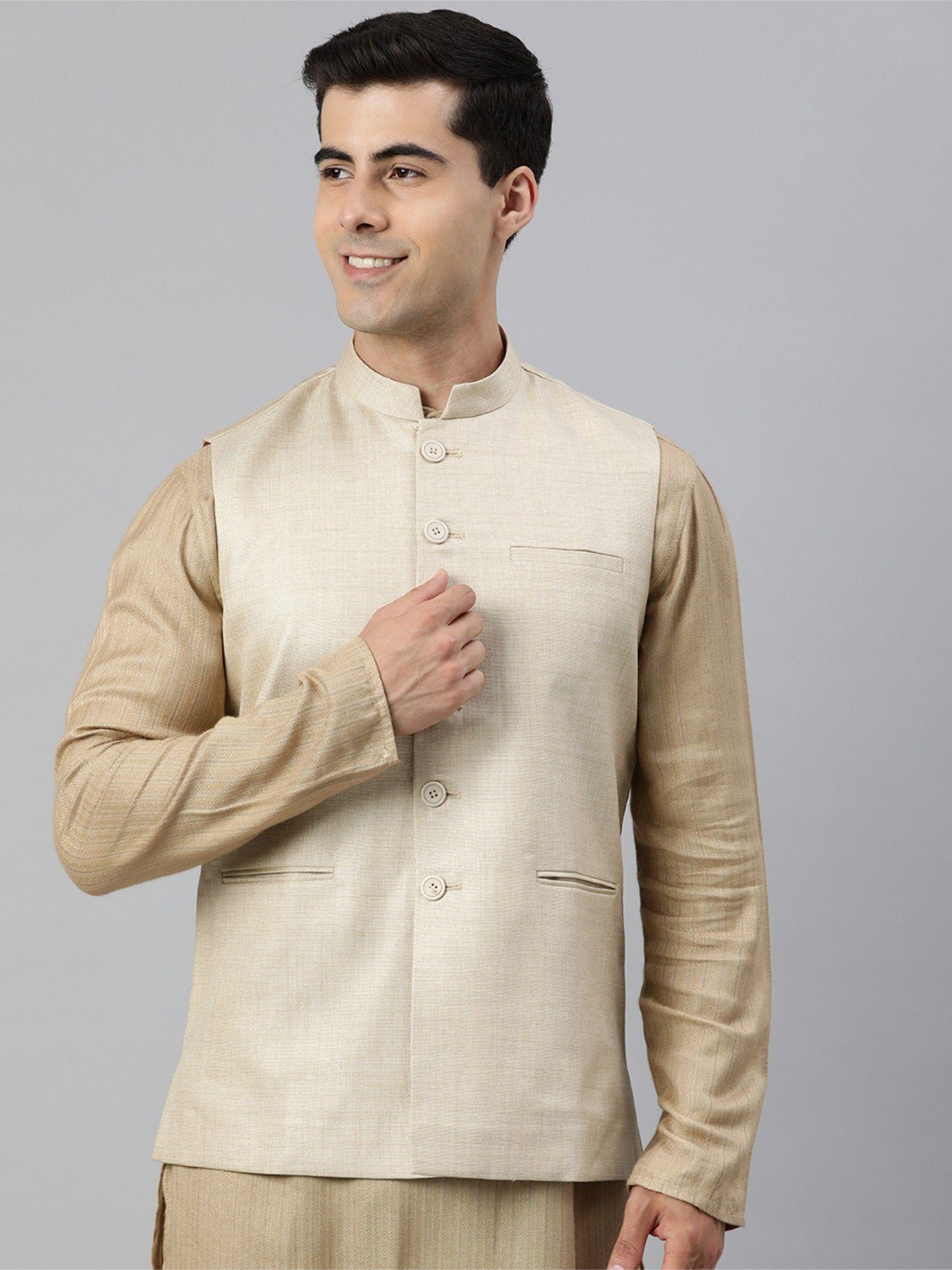 beige-solid-art-silk-sleeveless-nehru-jacket