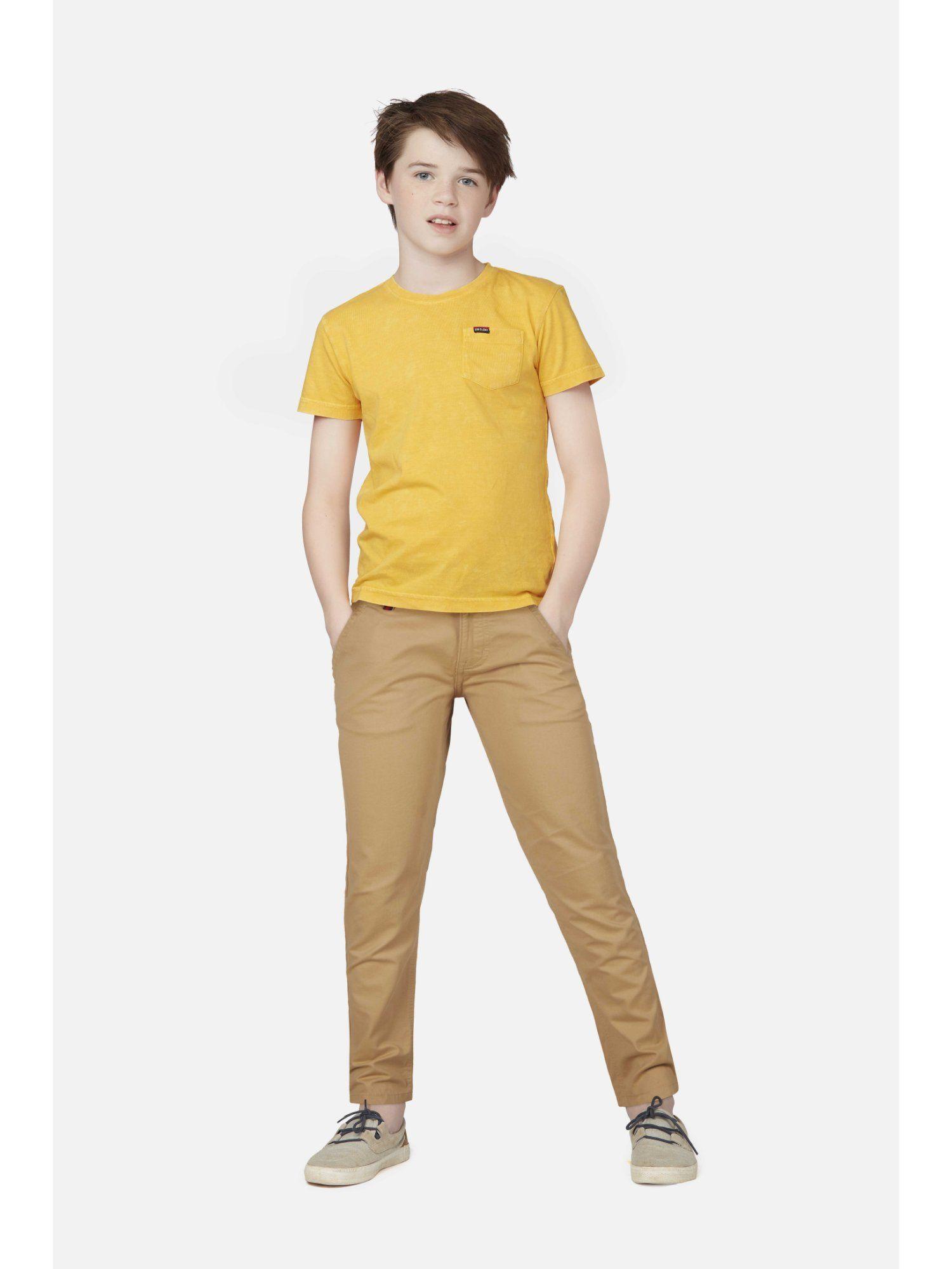 boys-beige-woven-solid-fixed-waist-trouser