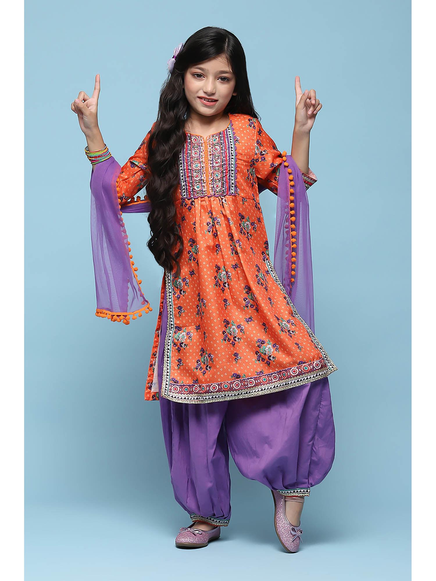 doby-orange-printed-salwar-suit-(set-of-3)