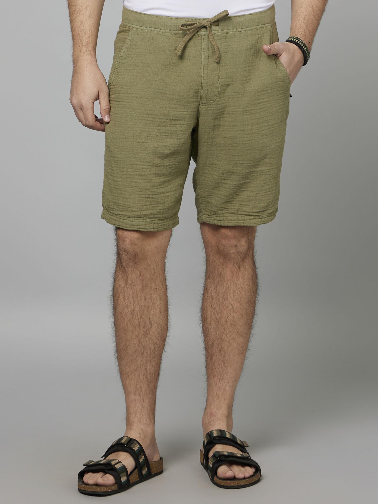 solid-olive-cotton-fashion-bermuda-shorts