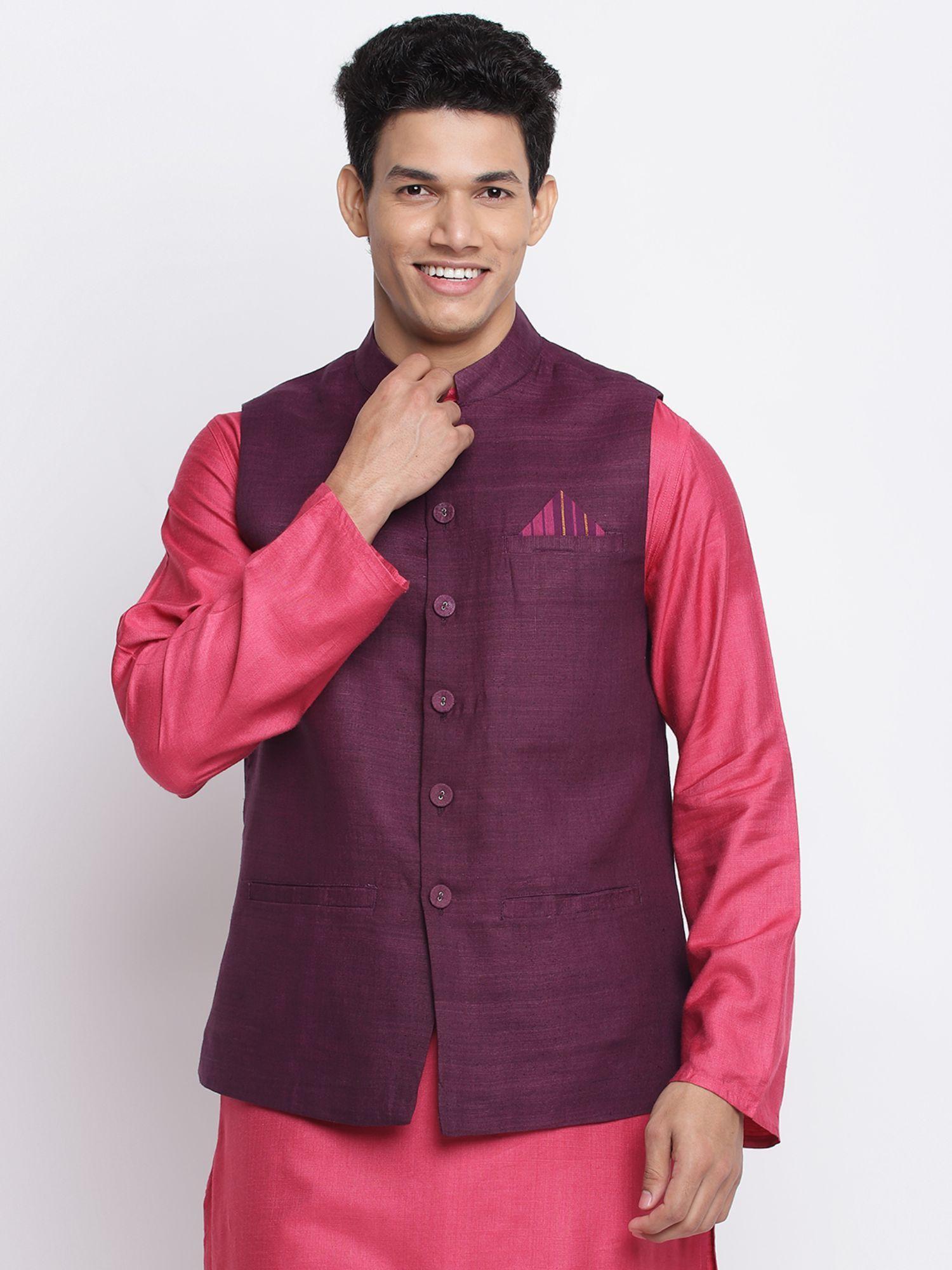 purple-silk-woven-nehru-jacket
