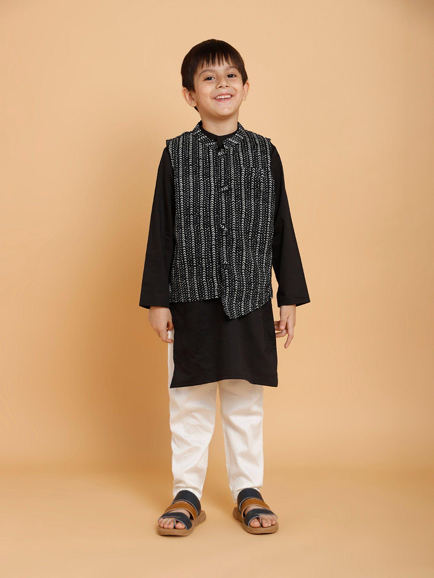 black-kurta-and-pyjama-with-jacket-(set-of-3)