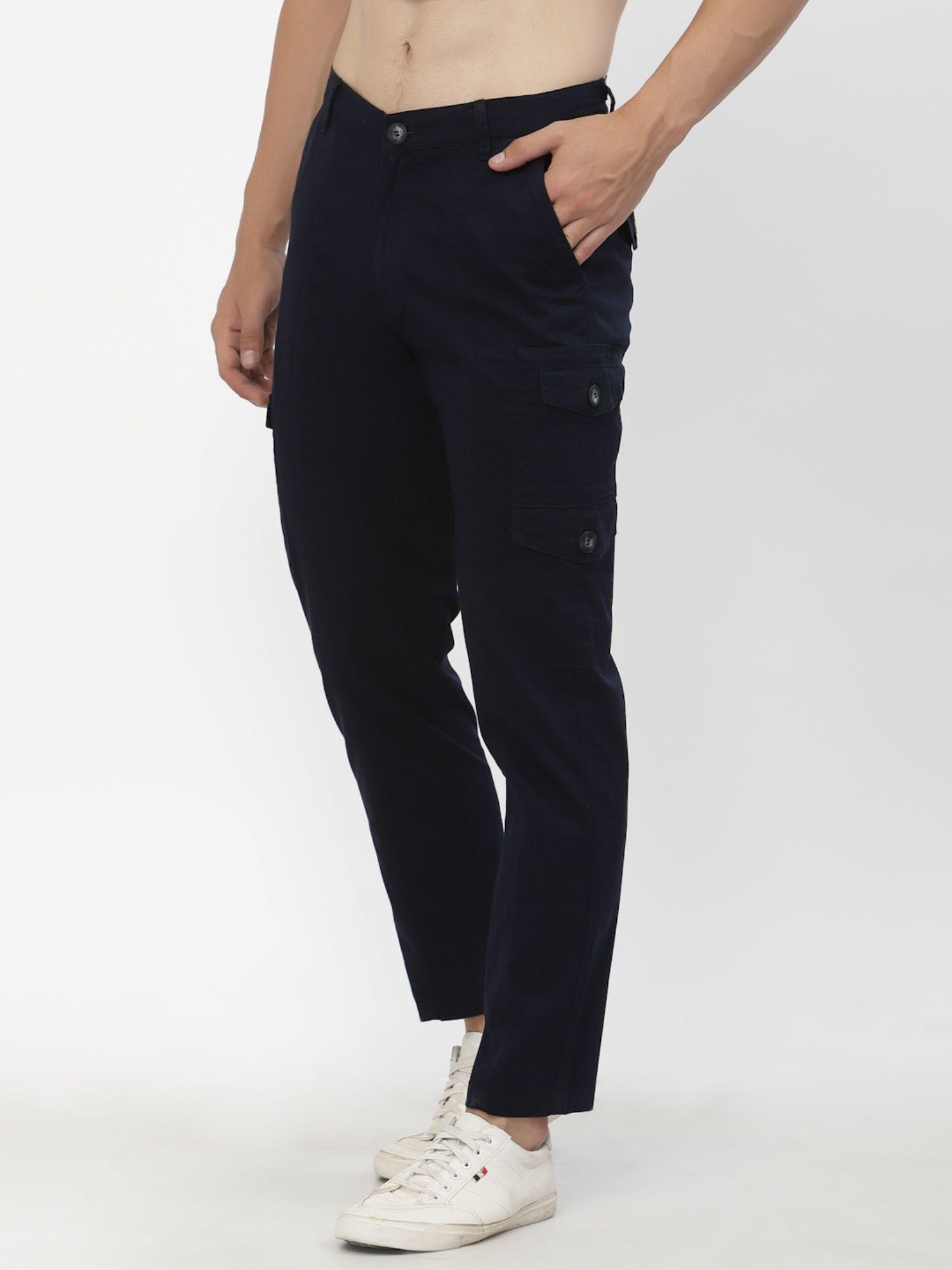 men-casual-cargo-pants-with-8-pockets---navy-blue