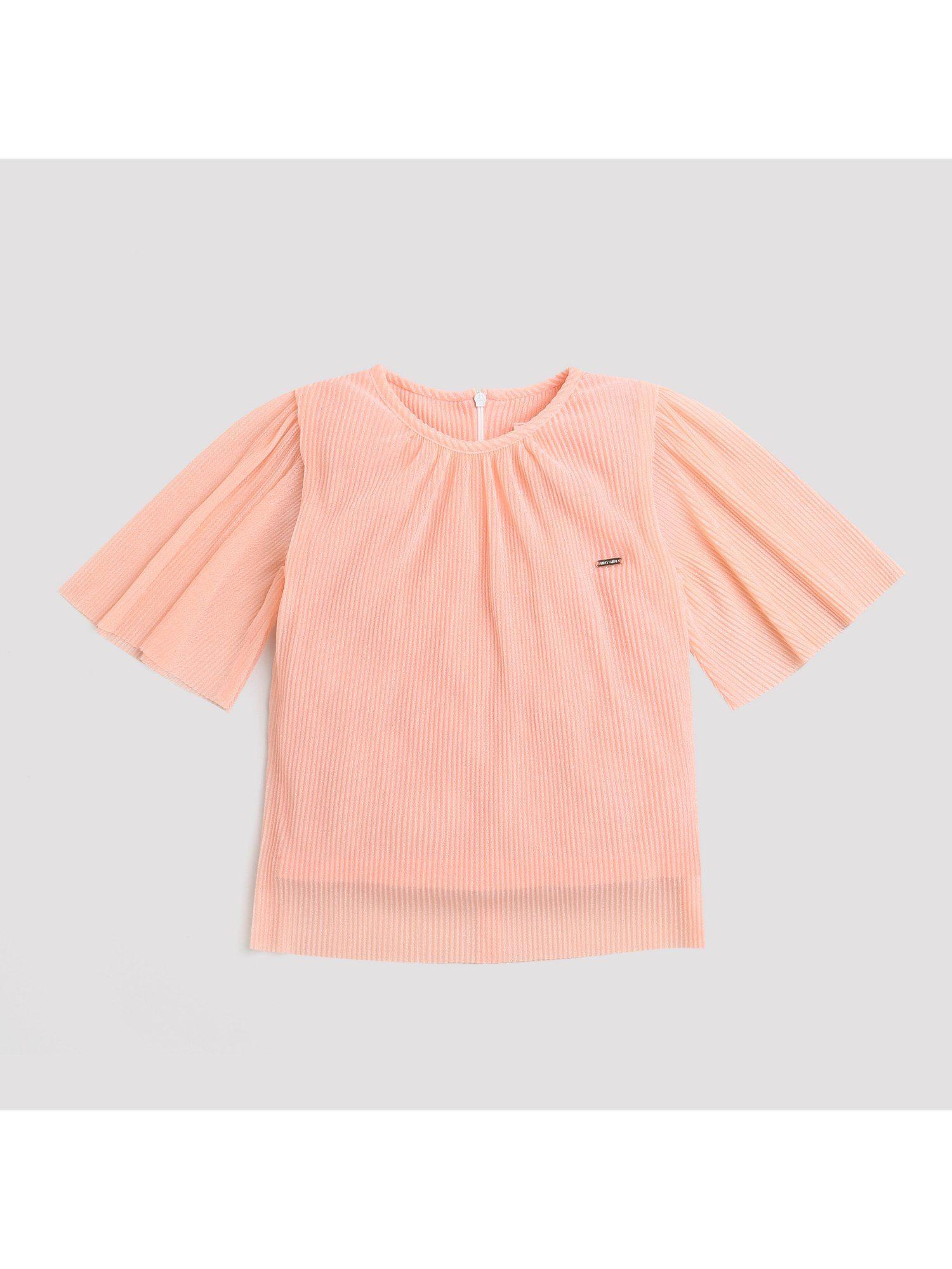 chiffon-pleated-with-sparkle-top---peach