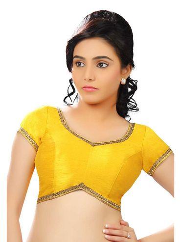 women-yellow-art-silk-back-open-readymade-saree-blouse
