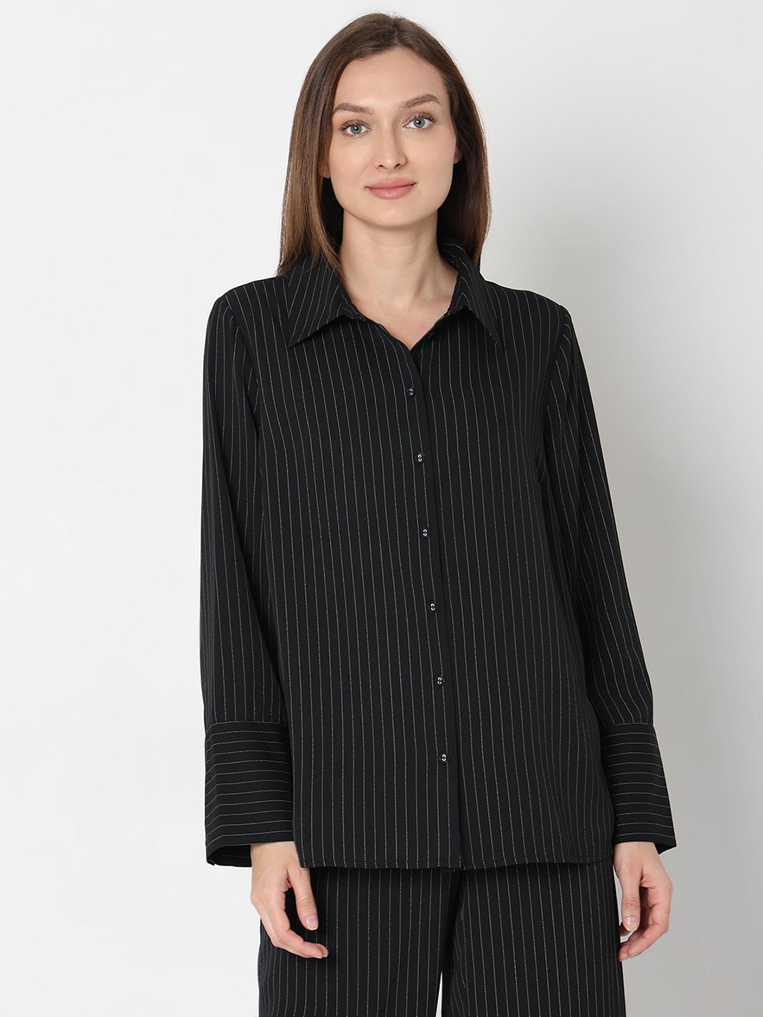 black-pinstripe-shirt