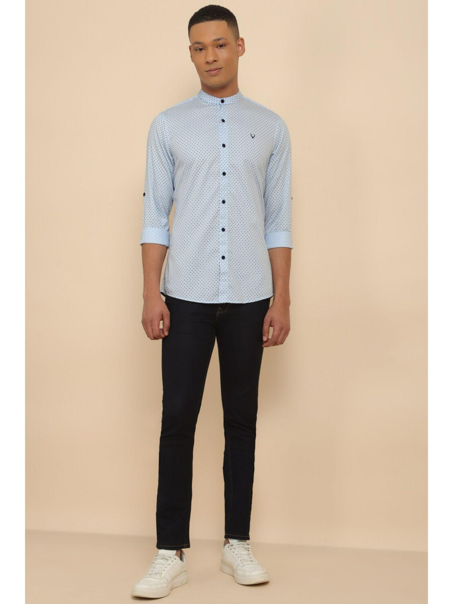 men-blue-custom-fit-print-full-sleeves-casual-shirt