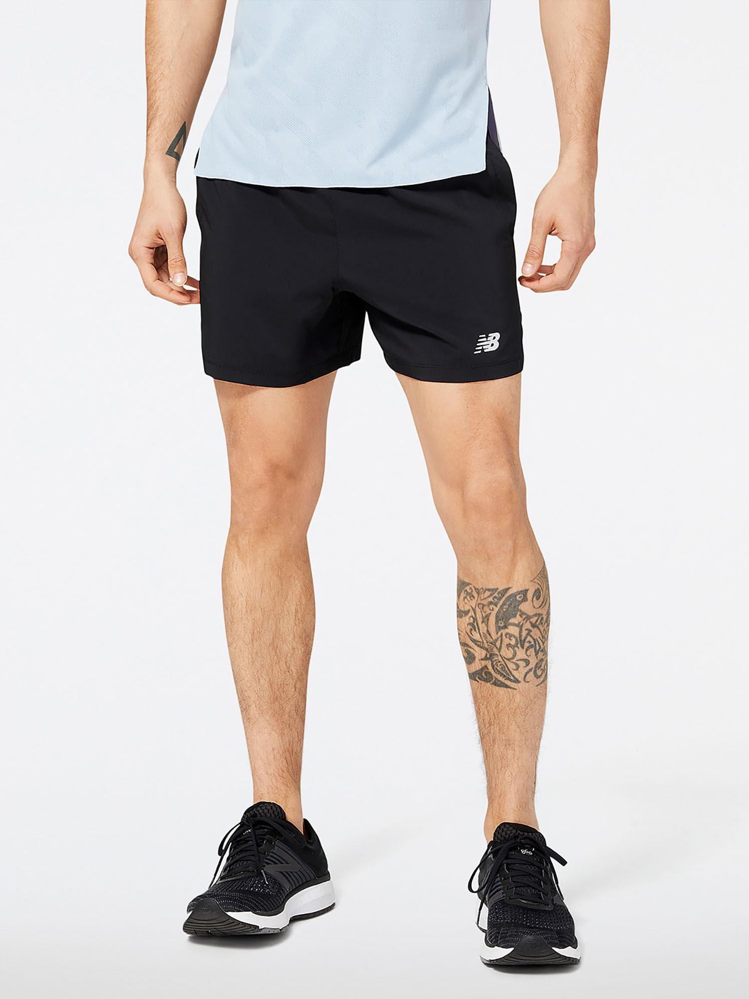 men-black-mid-rise-sports-shorts