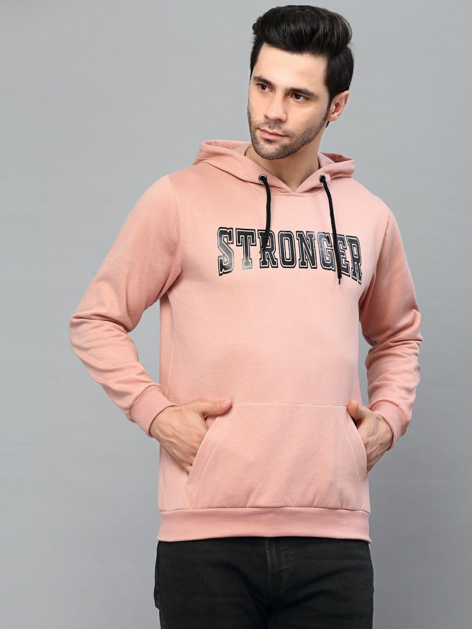 men-peach-bold-printed-hood-fleece-sweatshirt