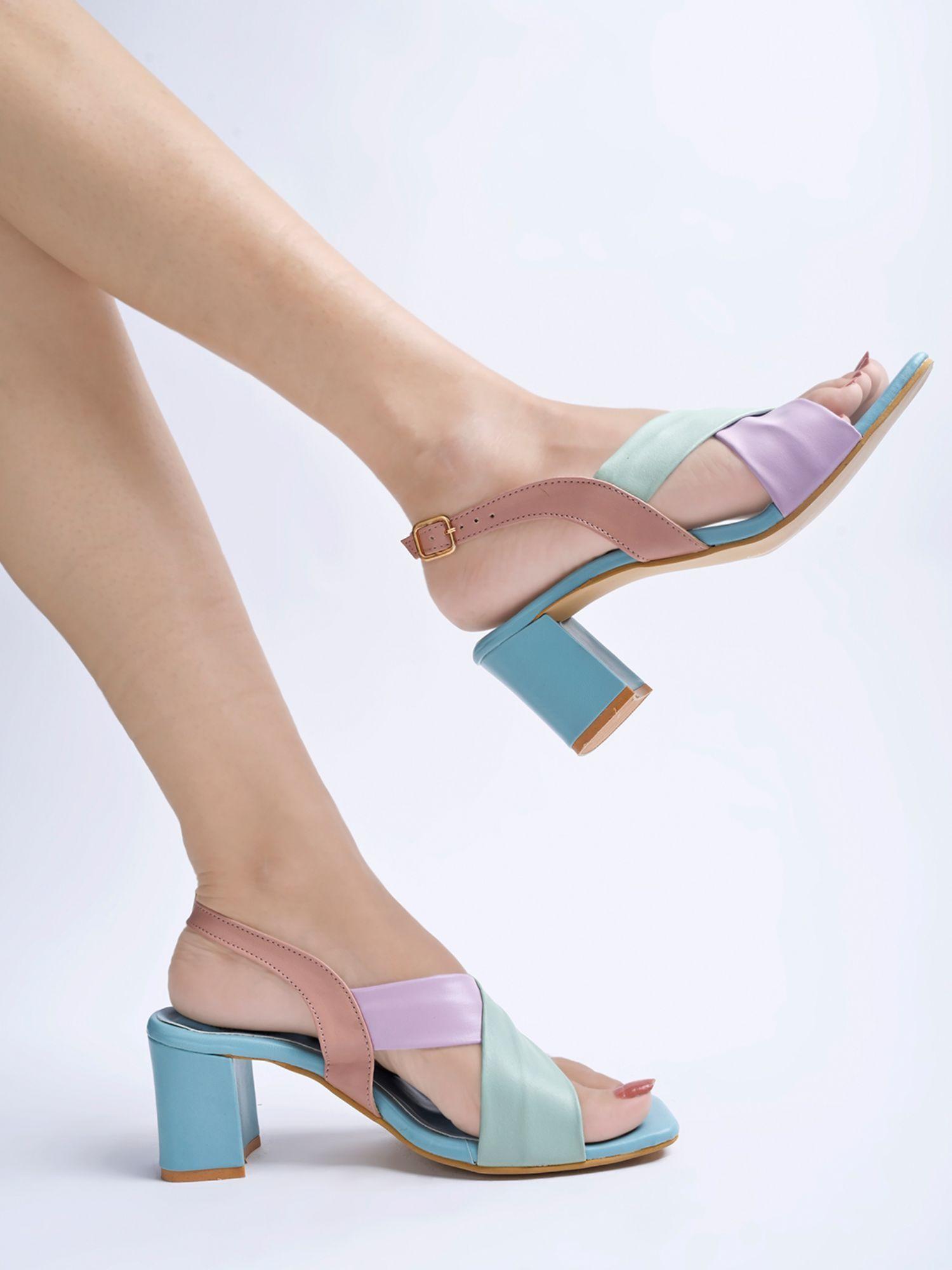 girls-green-and-purple-western-block-heels