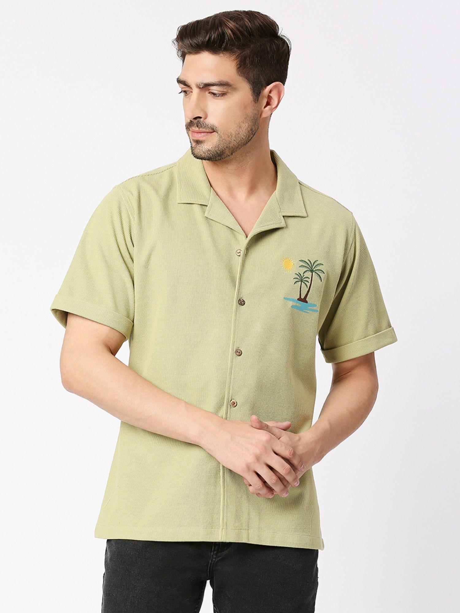 embroidered-half-sleeves-collar-shirt