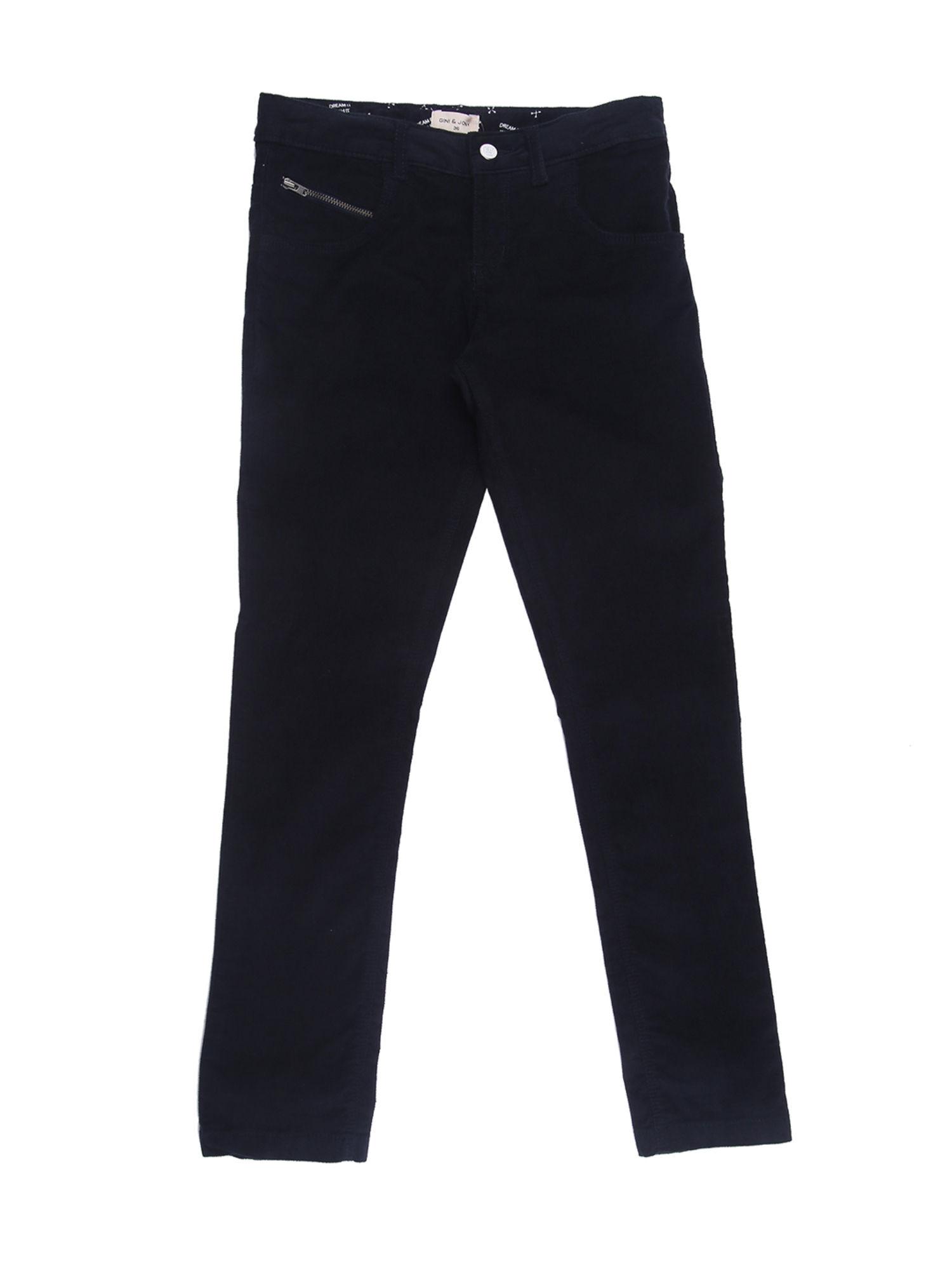 girls-black-cotton-solid-fixed-waist-trouser