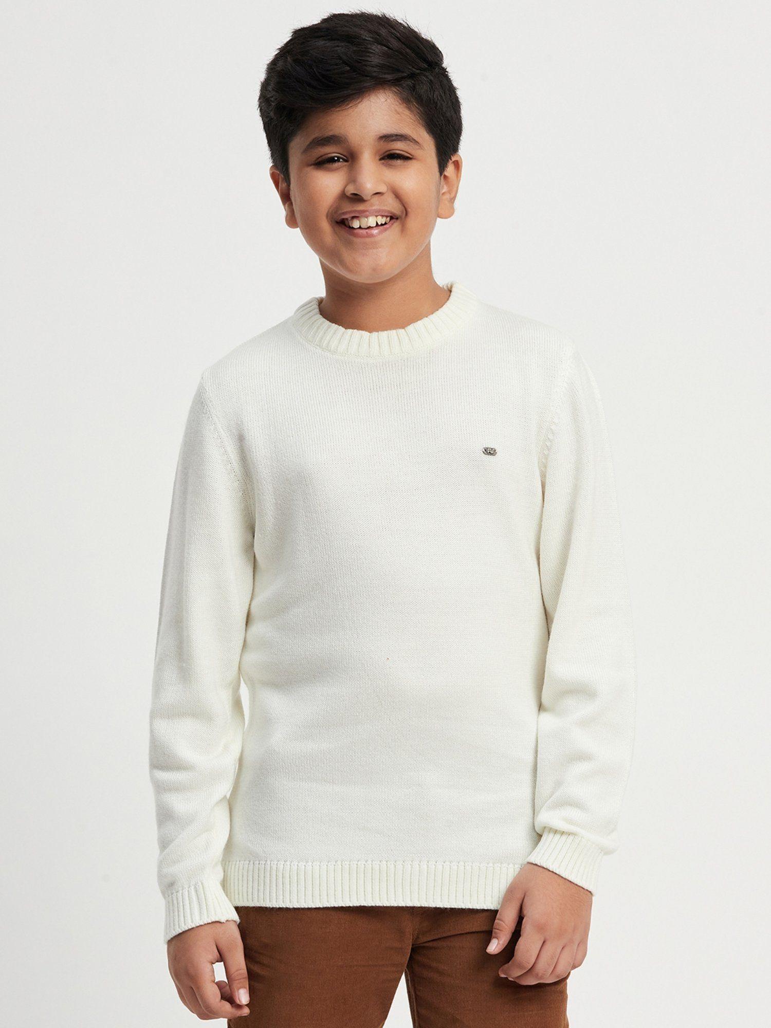 unisex-white-woven-full-sleeves-round-neck-sweater