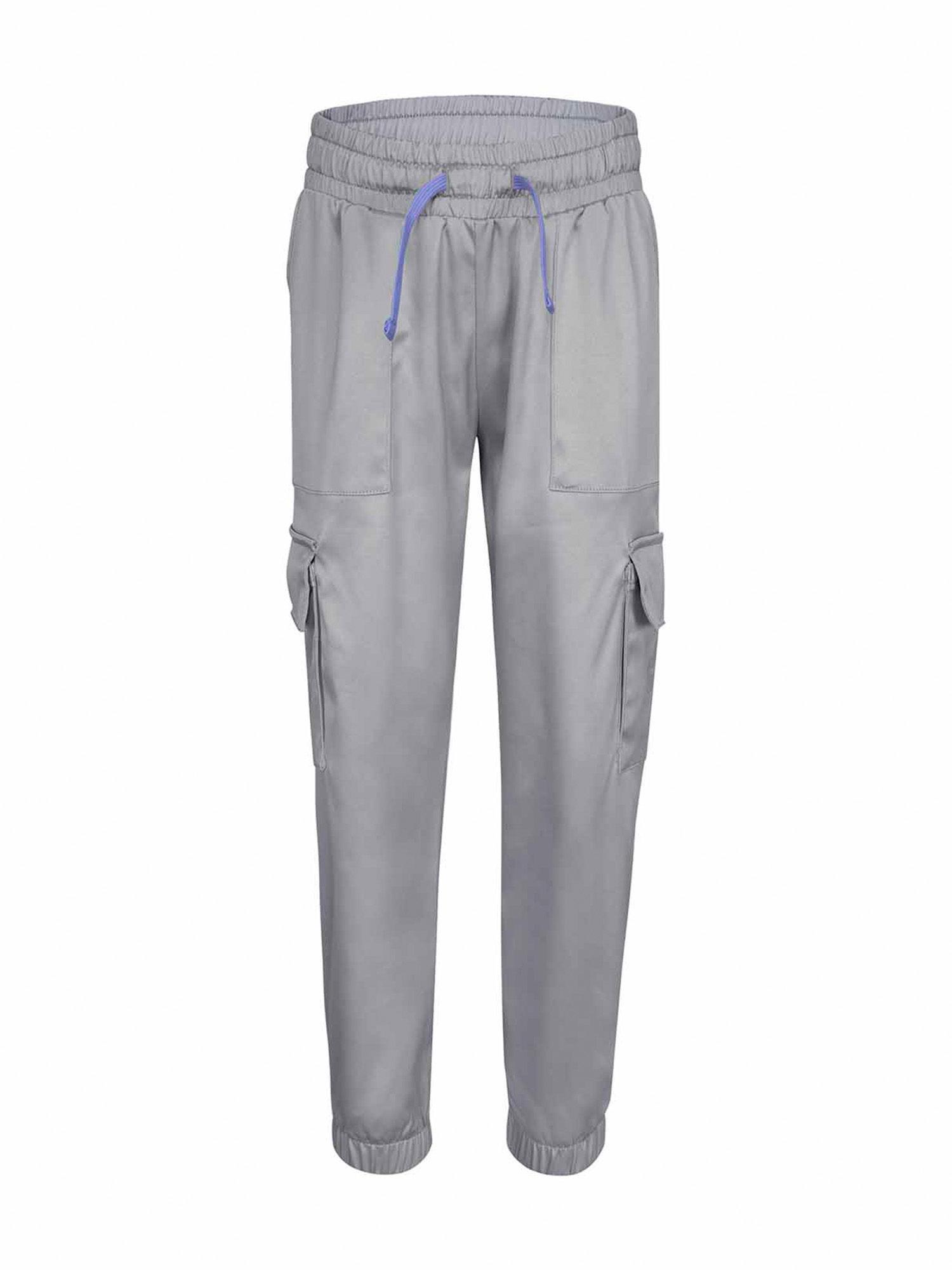 girls-grey-solid-joggers