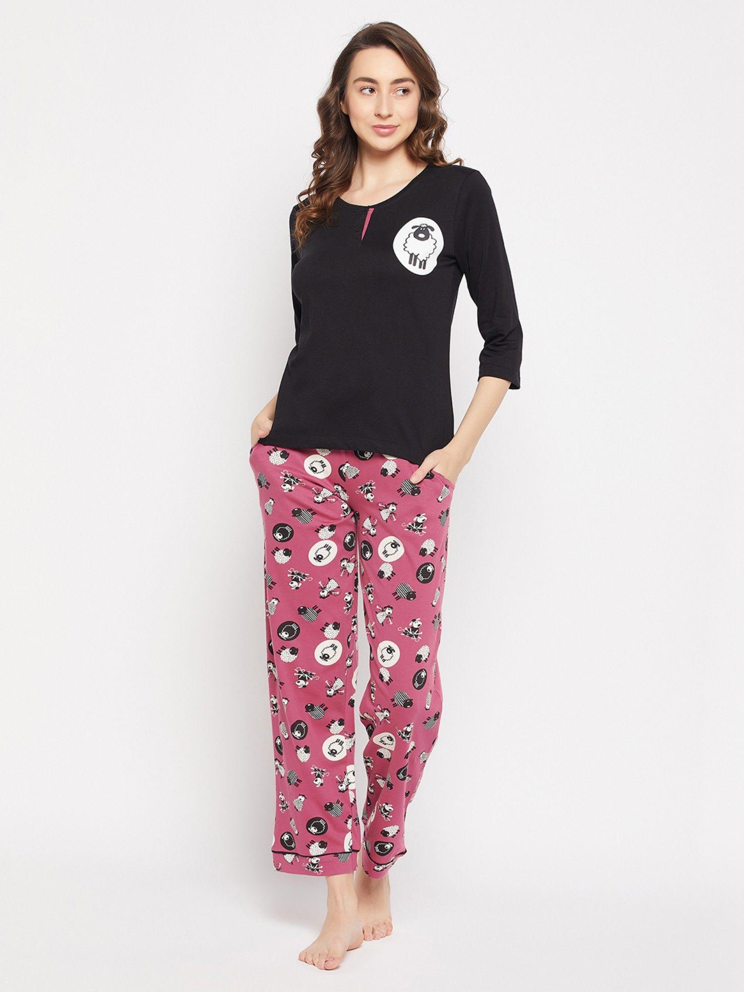 cotton-printed-top-&-pyjama-(set-of-2)