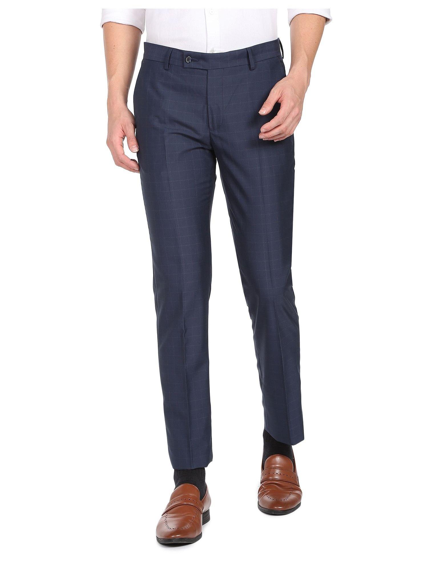 men-dark-blue-windowpane-check-hudson-tailored-fit-formal-trousers