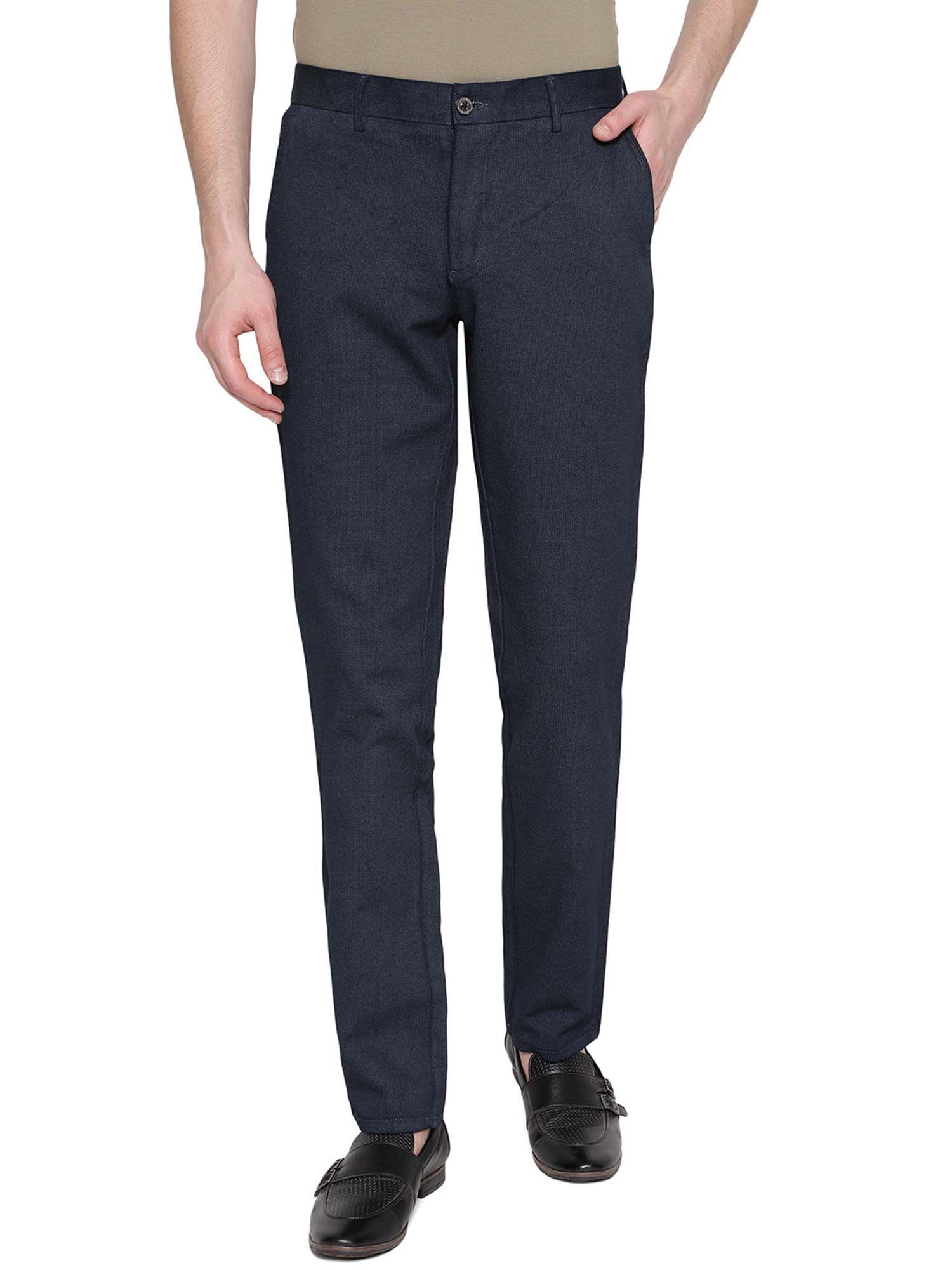 mens-dark-blue-cotton-uno-fit-solid-casual-trouser