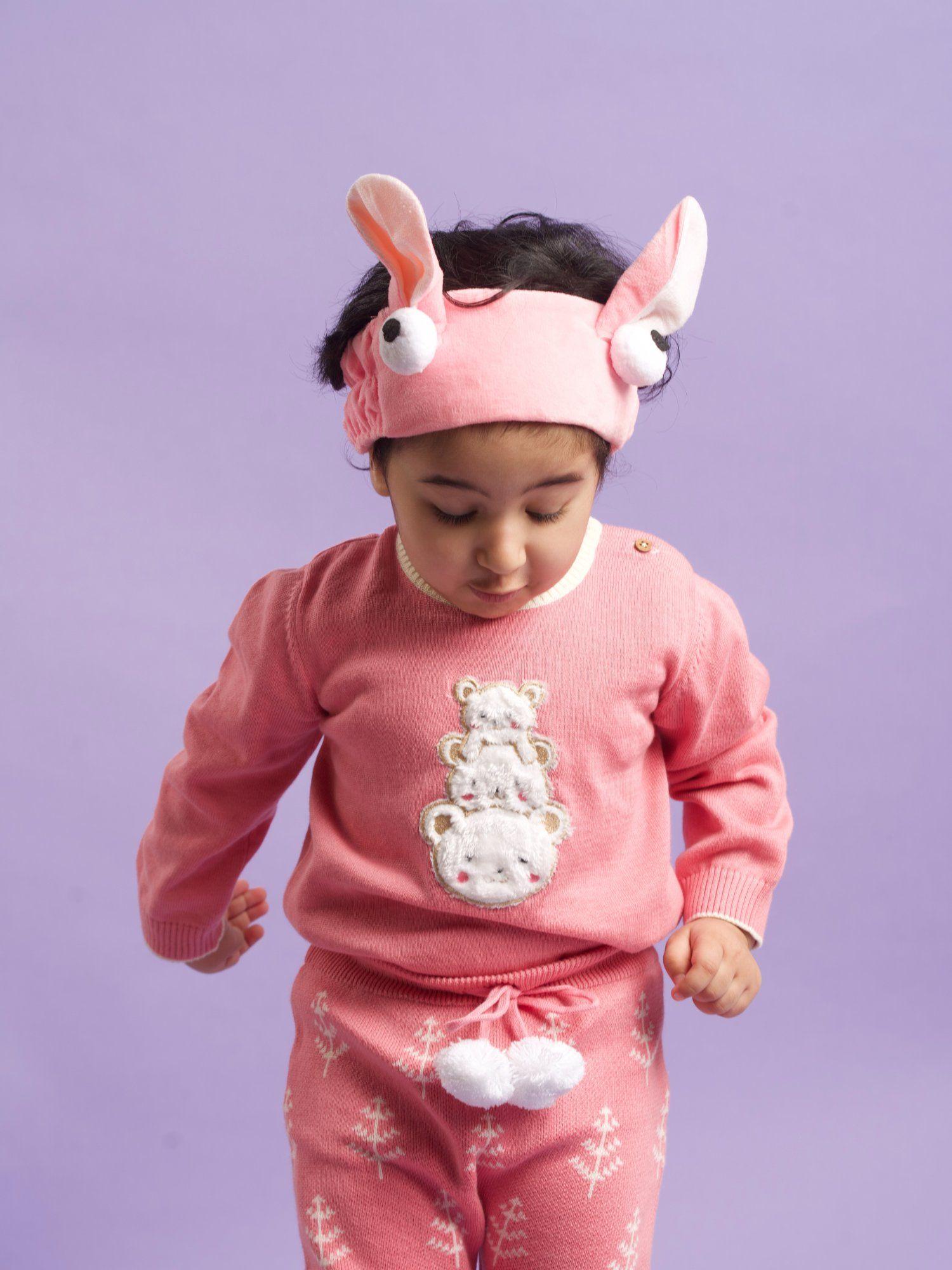 adorable-bear-family-sweater-cotton-skin-friendly-melange-pink