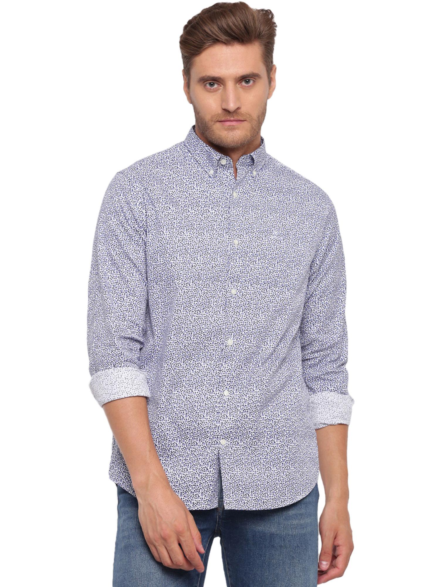 blue-printed-collar-neck-shirt