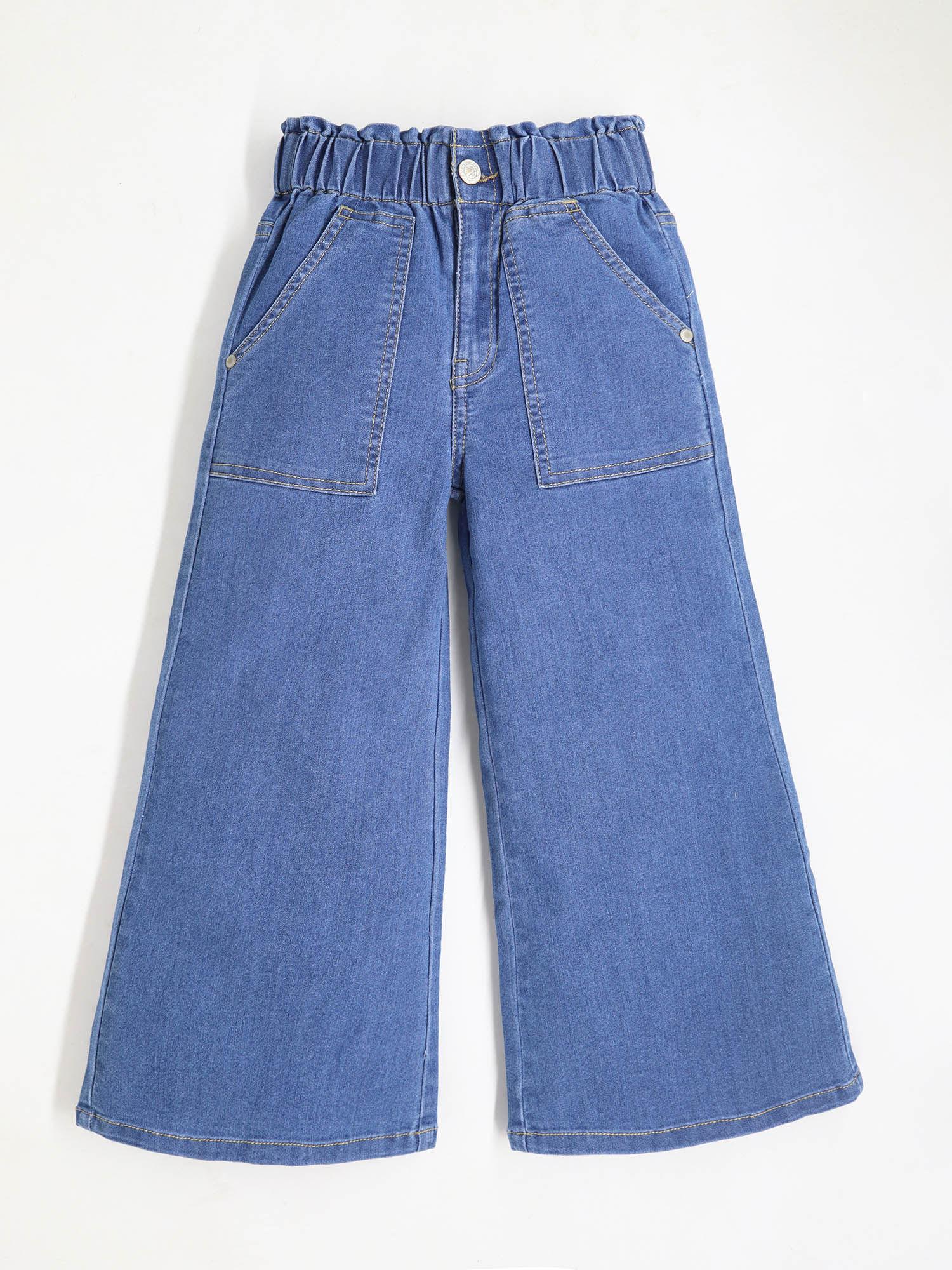 girls-wide-leg-denim-blue-stylish-high-rise-jeans